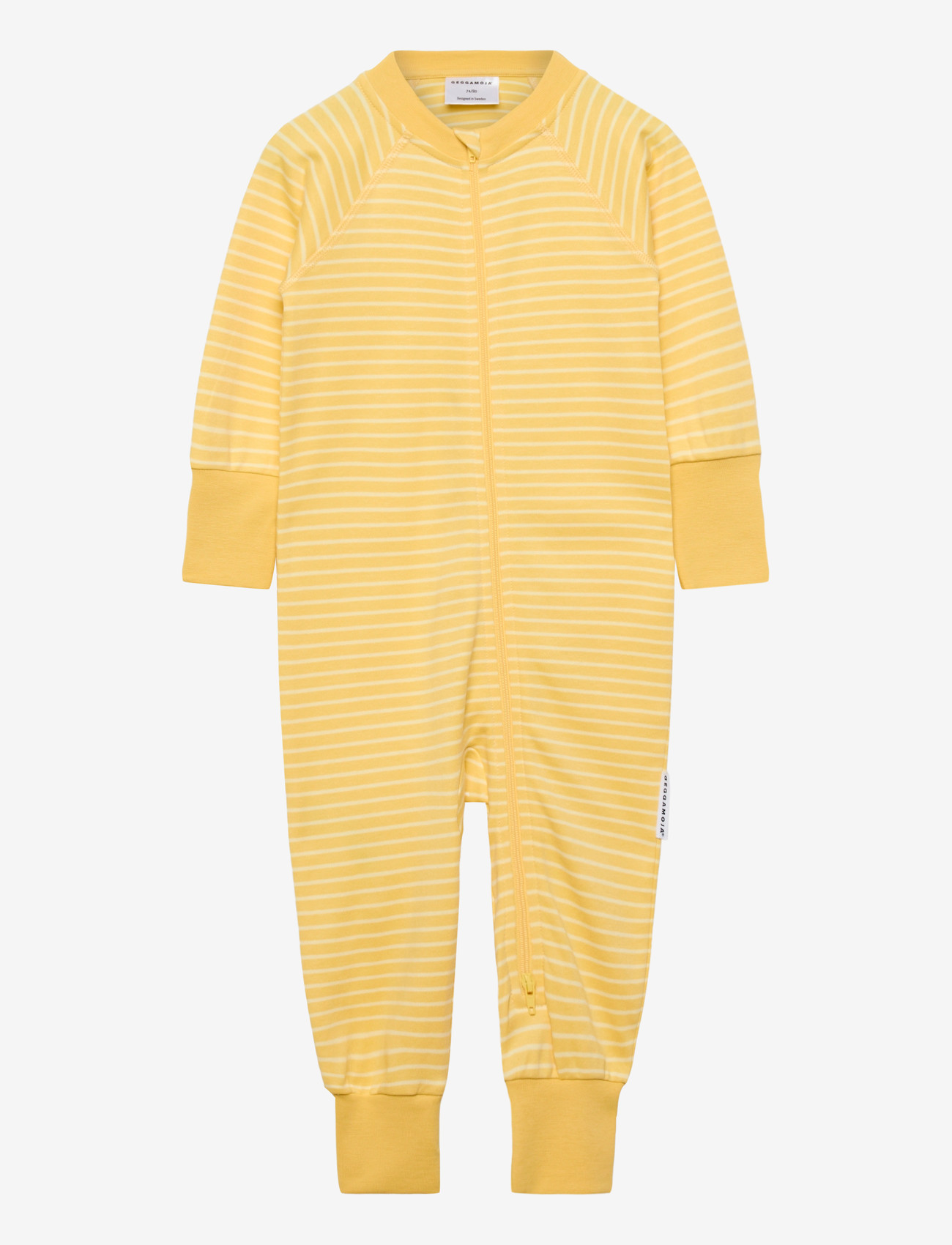Geggamoja - Pyjamas Two Way Zipper Striped - natdragter - yellow / light yellow - 0
