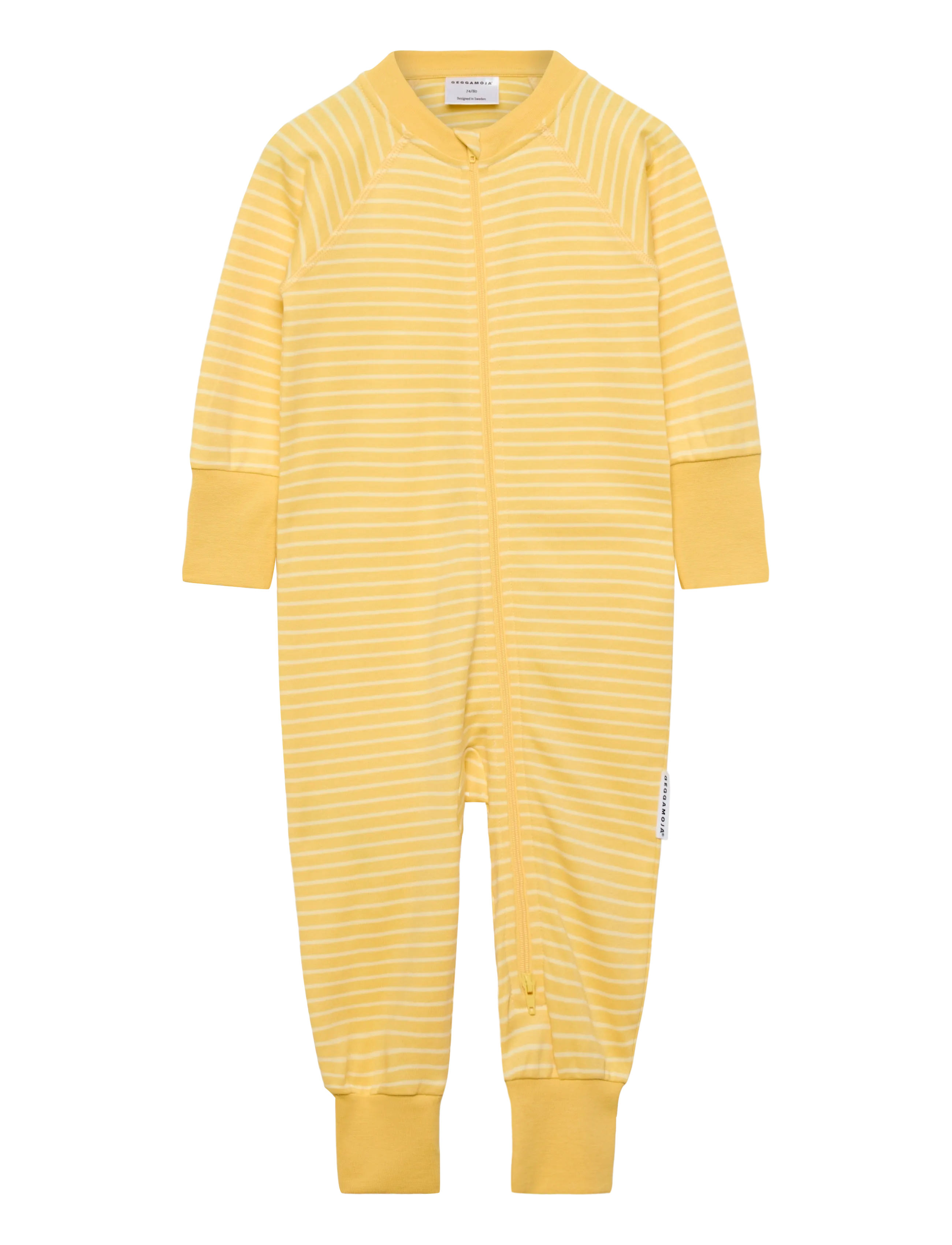 Geggamoja Pyjamas Two Way Zipper Striped - Sovoveraller - YELLOW / LIGHT YELLOW / yellow