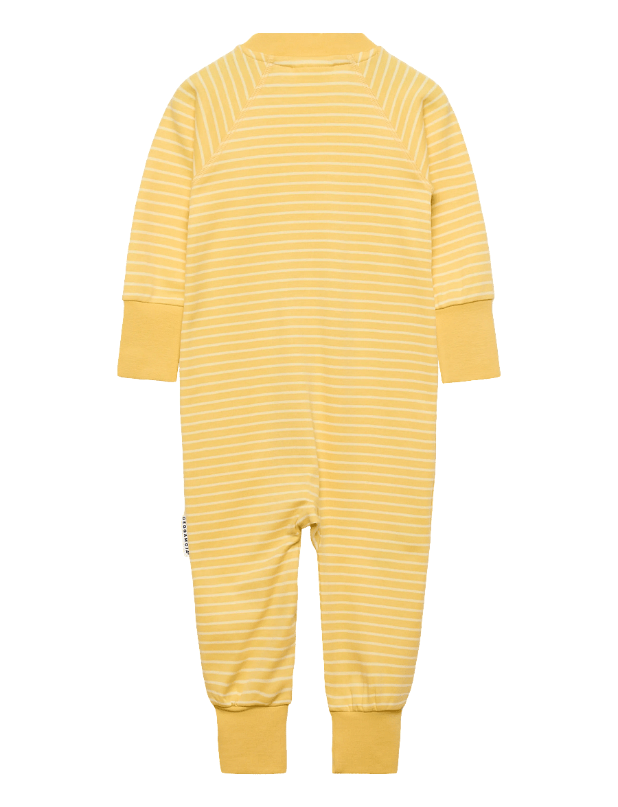 Geggamoja - Pyjamas Two Way Zipper Striped - sovoveraller - yellow / light yellow - 1