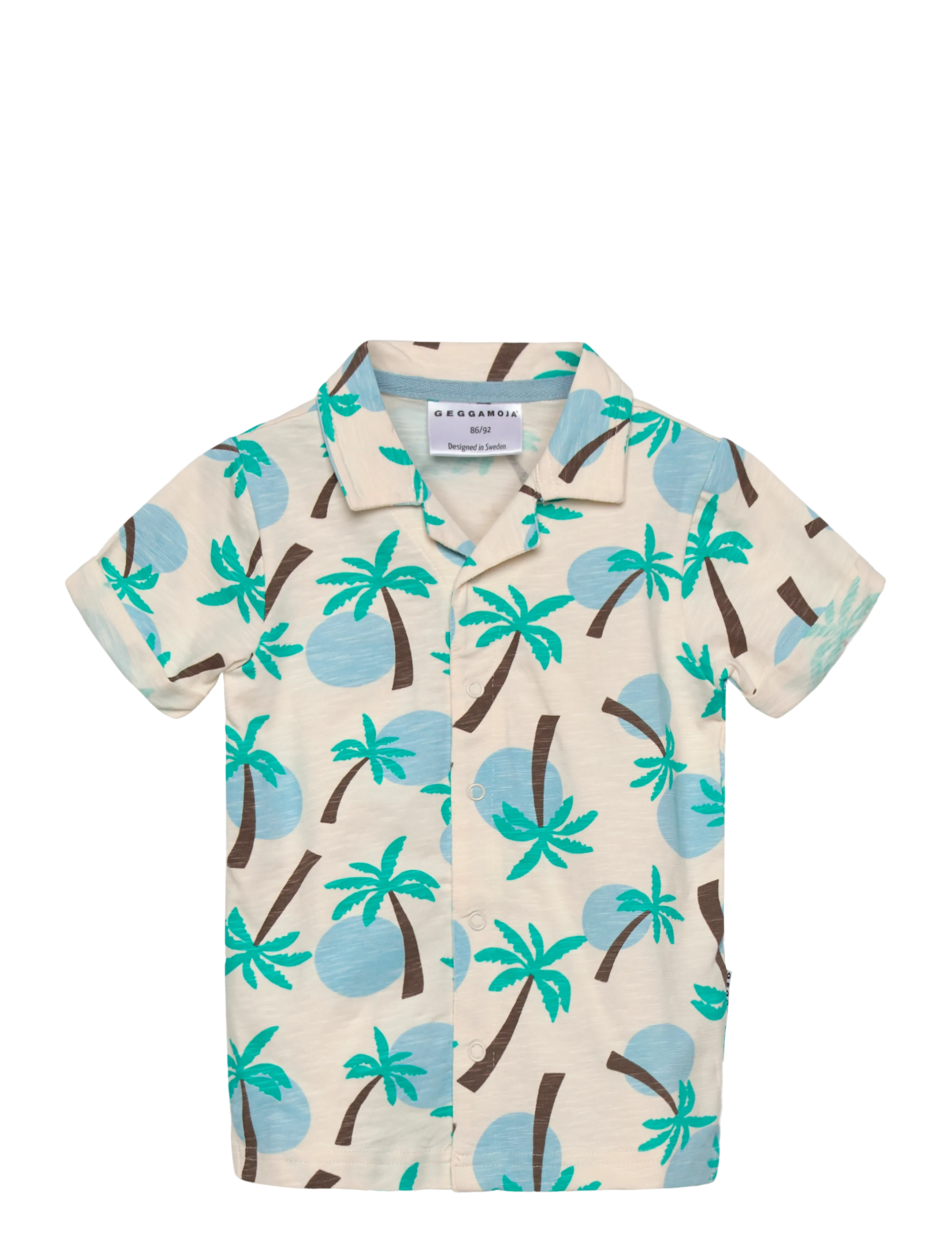 GEGGAMOJA Shirt Palm Tree Cream - 122/128 - Kinder