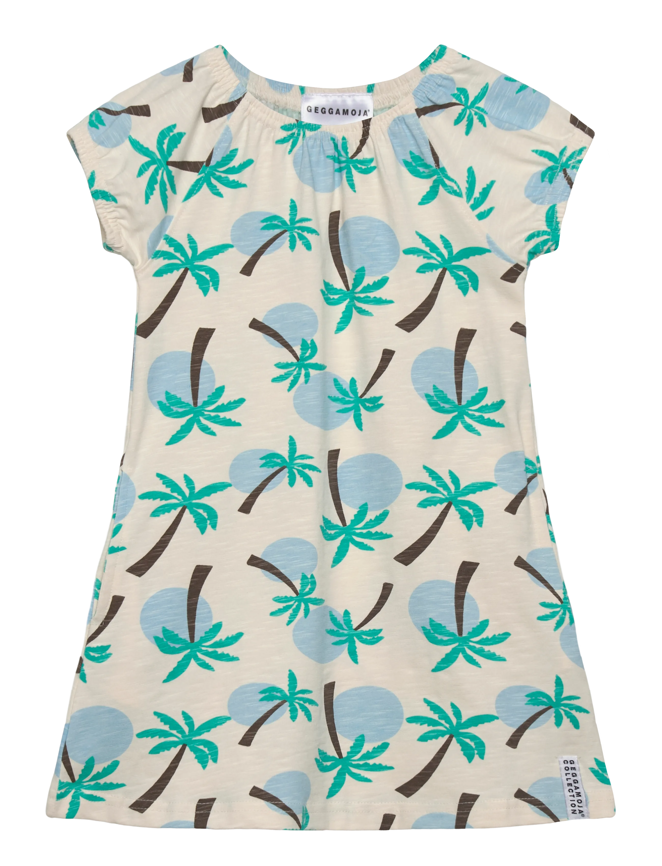 GEGGAMOJA Singoalla Kleid Palm Tree Cream - 98/104 - Kinder