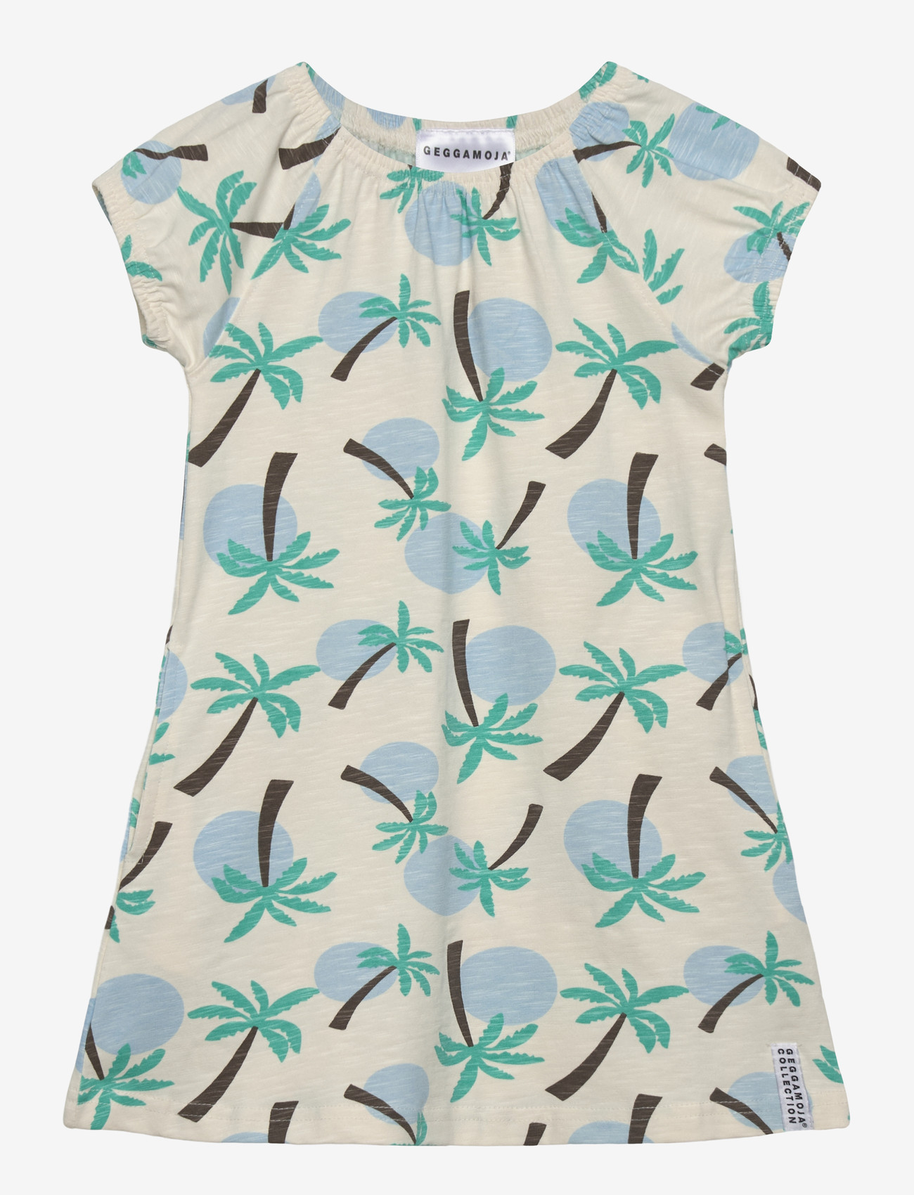 Geggamoja - Singoalla Dress Palm Tree - kortærmede babykjoler - palm tree - 0