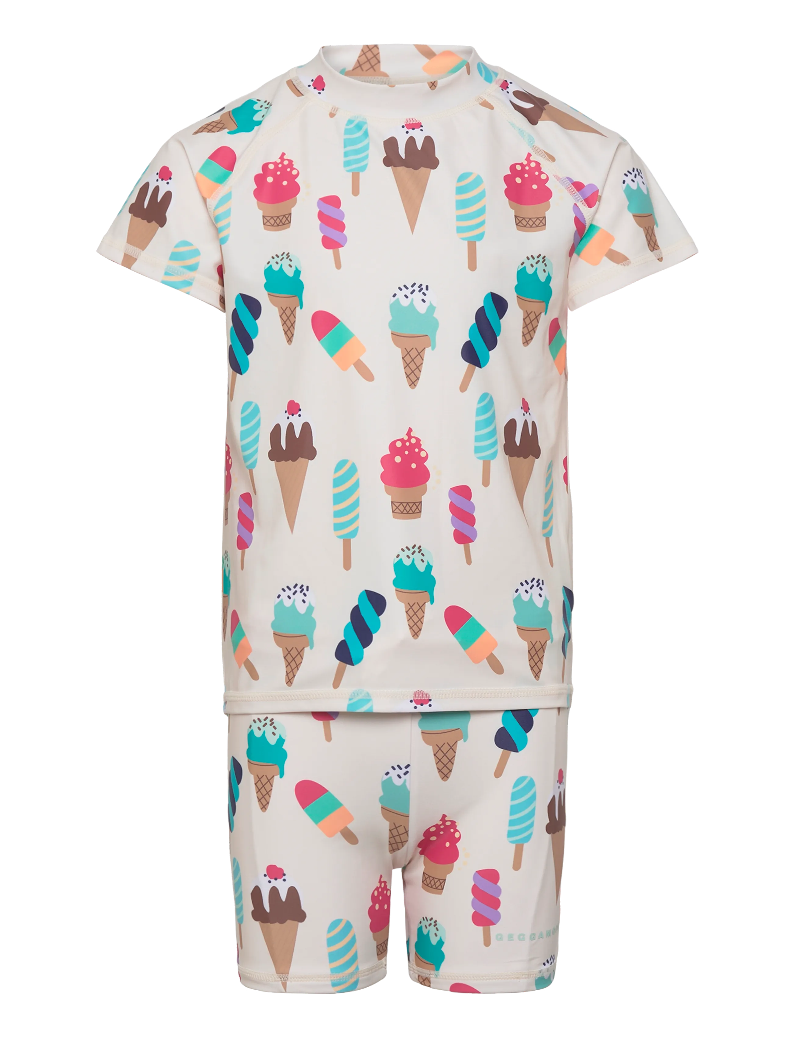 Geggamoja Uv-Set Beige Ice Cream, 110/116, Beige, Badetøj > Badedragter, Børn
