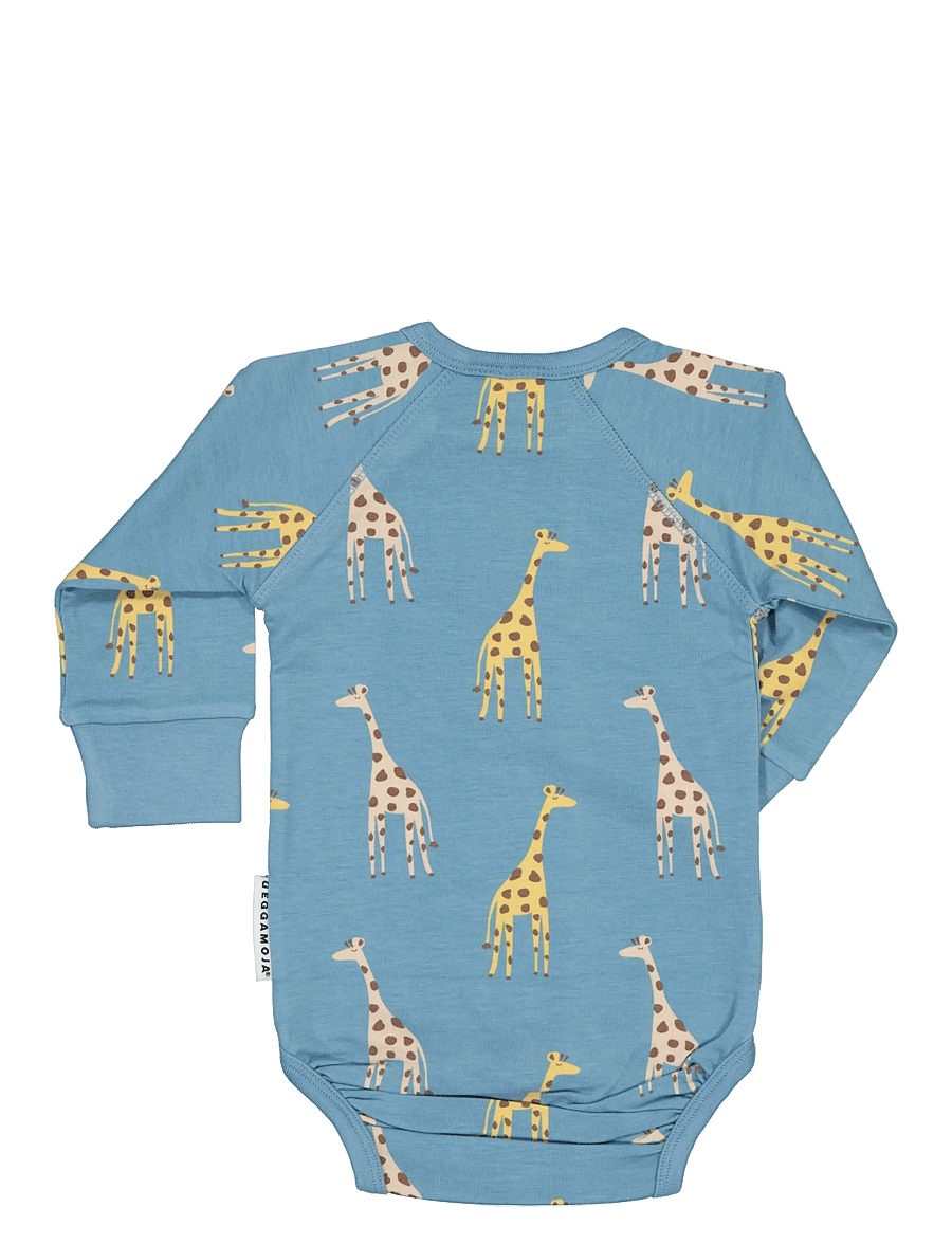 Geggamoja - Bamboo Body - pikkade varrukatega bodid - blue giraffe - 1