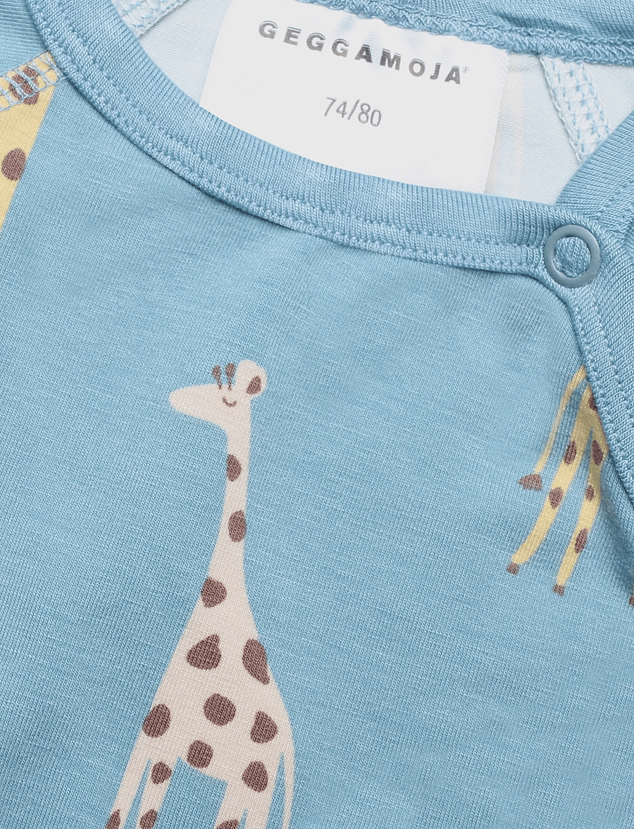 Geggamoja - Bamboo Body - langærmede bodyer - blue giraffe - 2