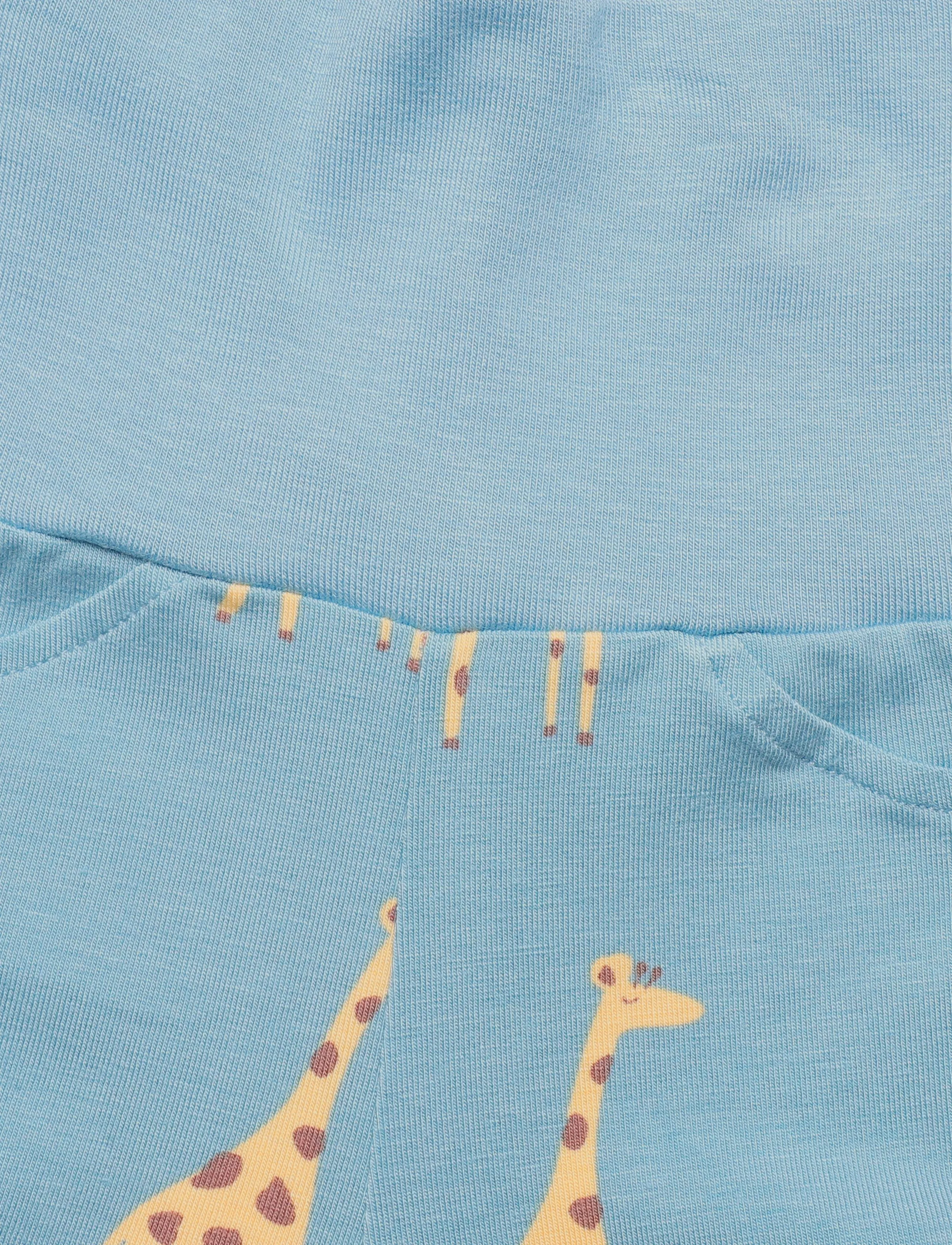 Geggamoja - Bamboo Baby Pants - sweatpants - blue giraffe - 2