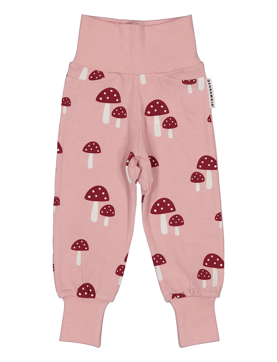 Geggamoja - Bamboo Baby Pants - mjukisbyxor - pink mushroom - 0