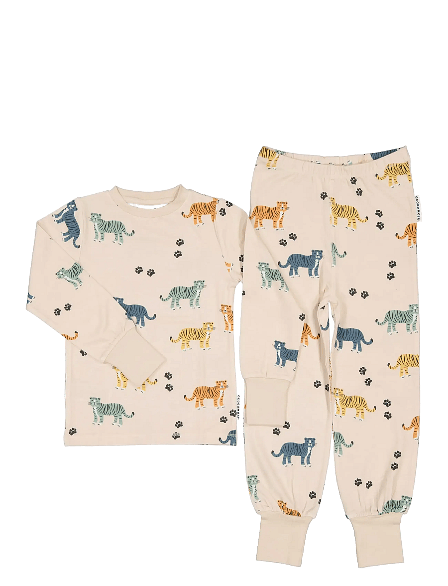 Geggamoja - Bamboo two piece pyjamas - komplektid - beige tiger - 0