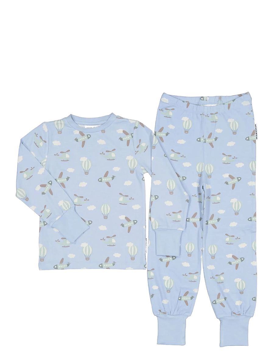 Geggamoja - Bamboo two piece pyjamas - komplektid - blue flyers - 0