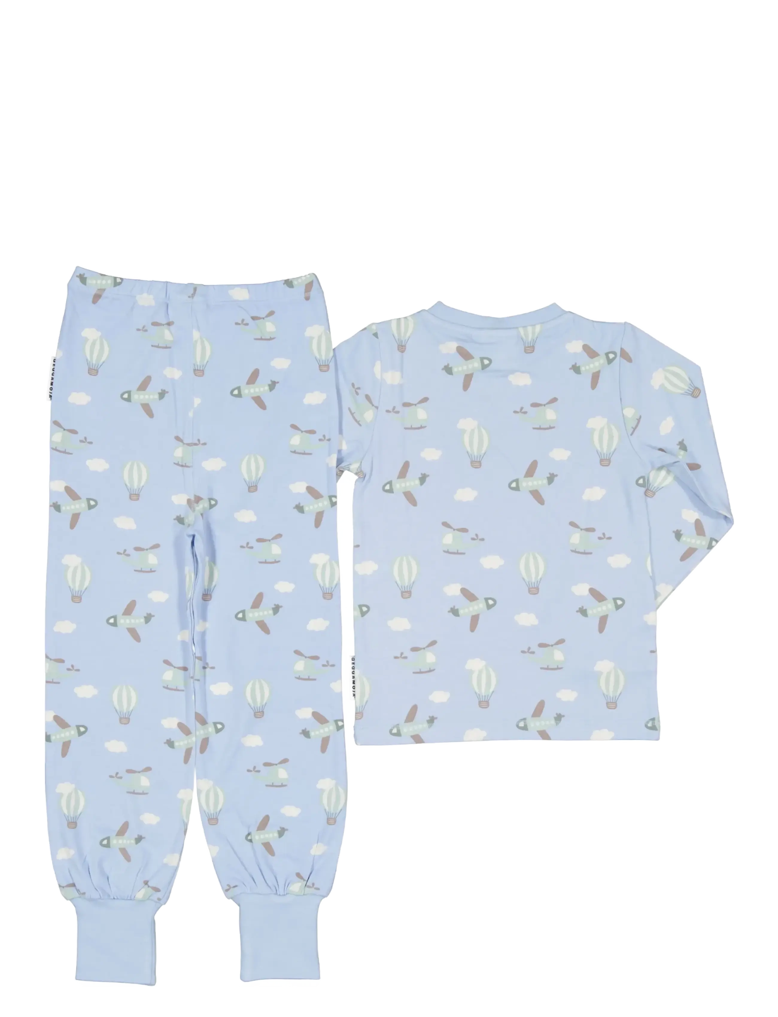 Geggamoja - Bamboo two piece pyjamas - sets - blue flyers - 1