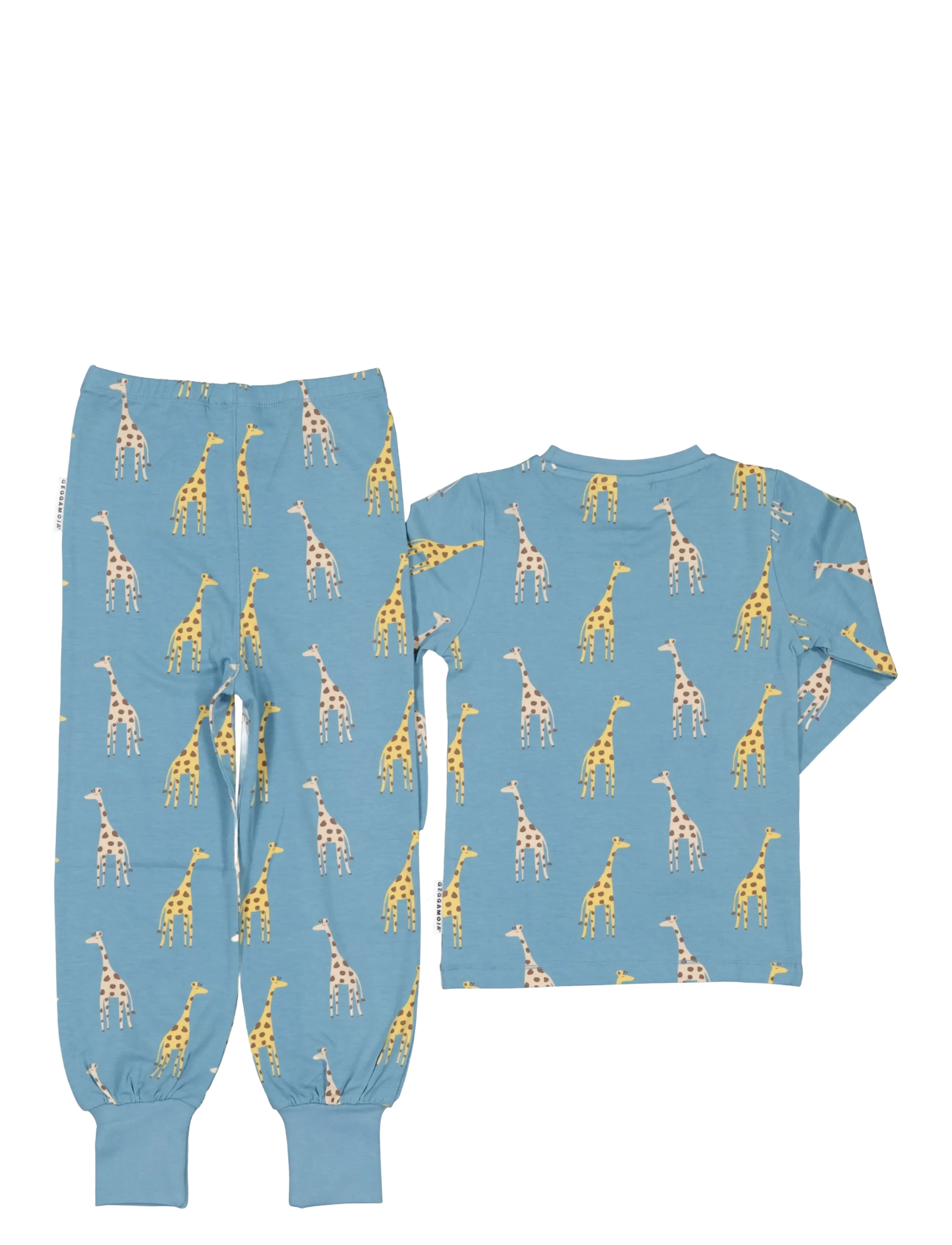 Geggamoja - Bamboo two piece pyjamas - komplektid - blue giraffe - 1