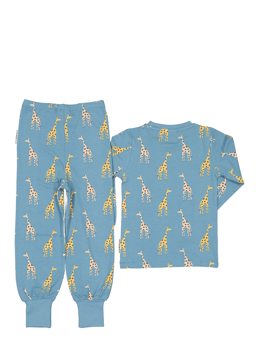 Geggamoja - Bamboo two piece pyjamas - komplektid - blue giraffe - 1