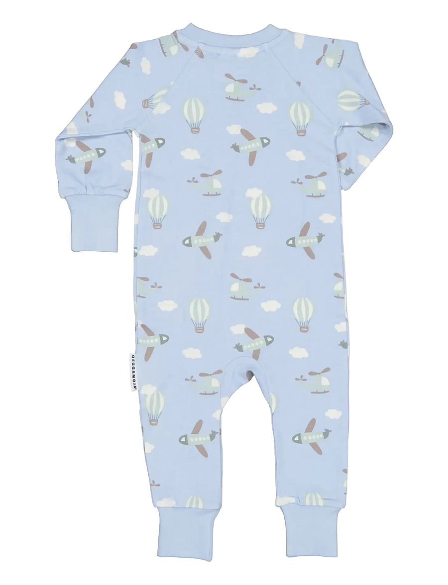 Geggamoja - Bamboo two way zip pyjamas - pidžaama-kombinesoonid - blue flyers - 1