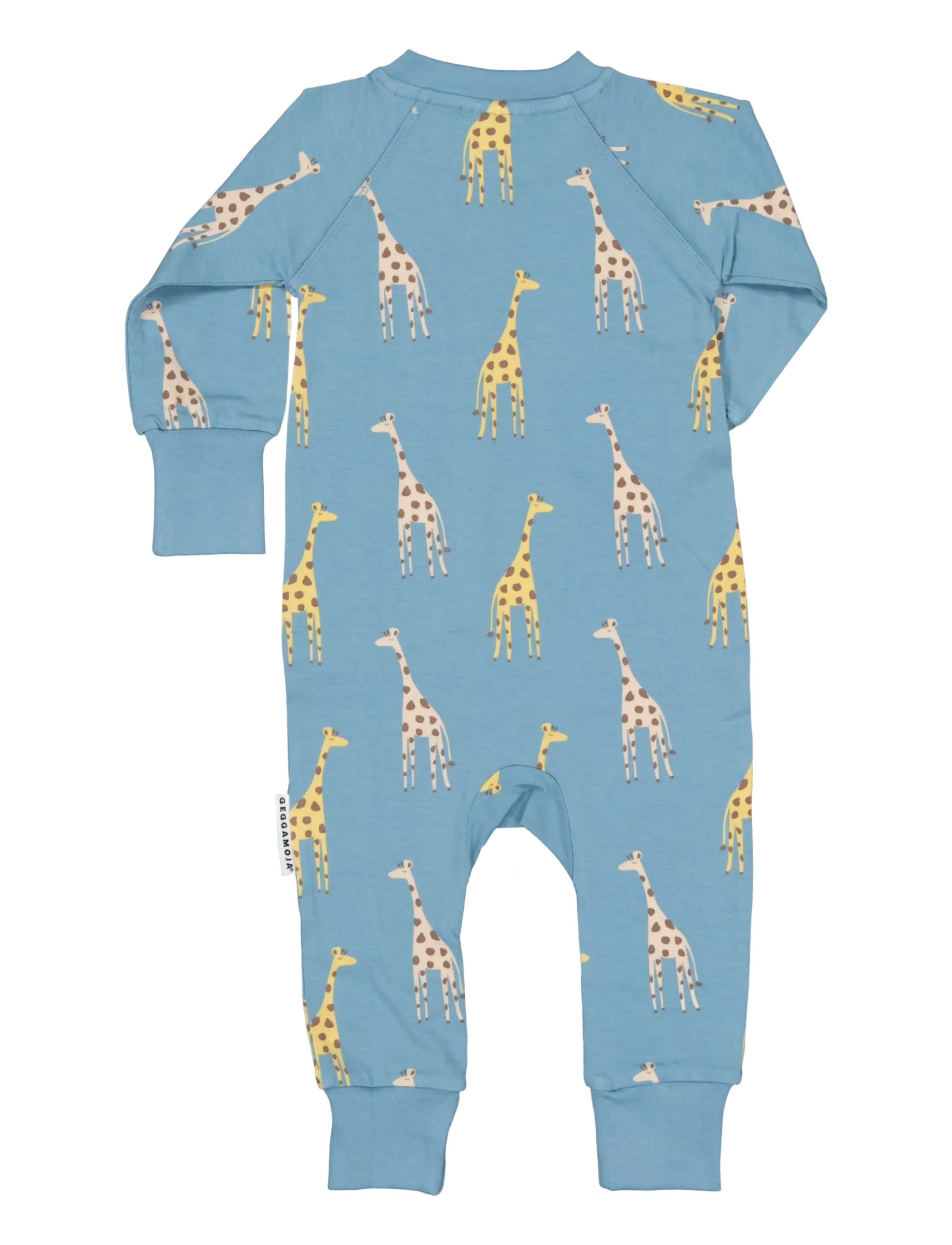 Geggamoja - Bamboo two way zip pyjamas - pidžaama-kombinesoonid - blue giraffe - 2