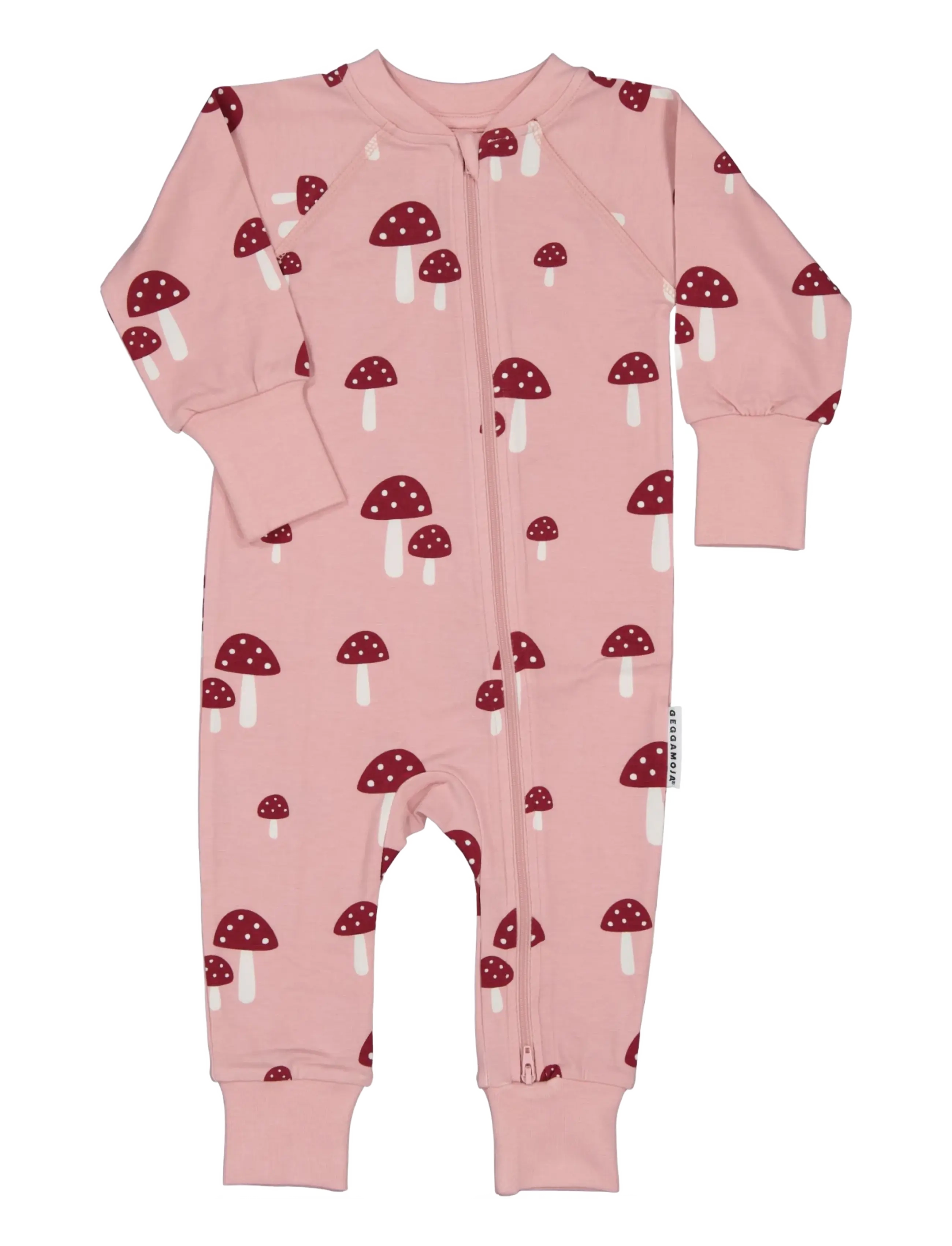 Geggamoja Bamboo two way zip pyjamas - Nightwear - PINK MUSHROOM / pink/rose