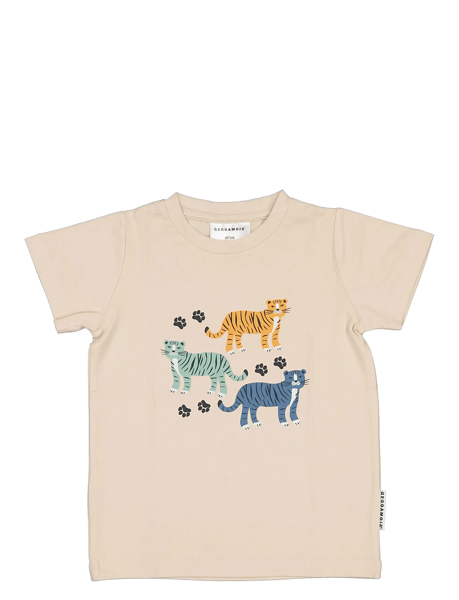 Geggamoja - Bamboo T-shirt - lühikeste varrukatega t-särgid - beige tiger - 0