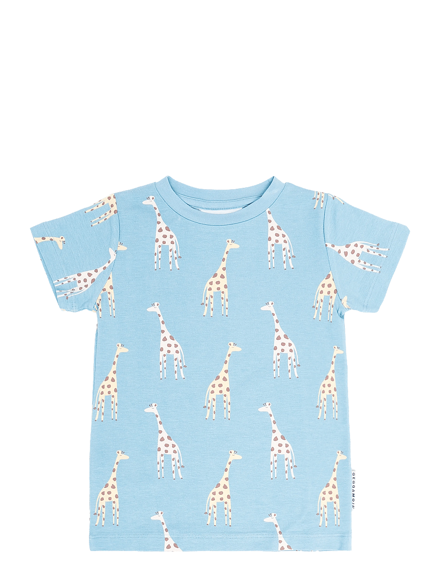Geggamoja - Bamboo T-shirt - kurzärmelige - blue giraffe - 0