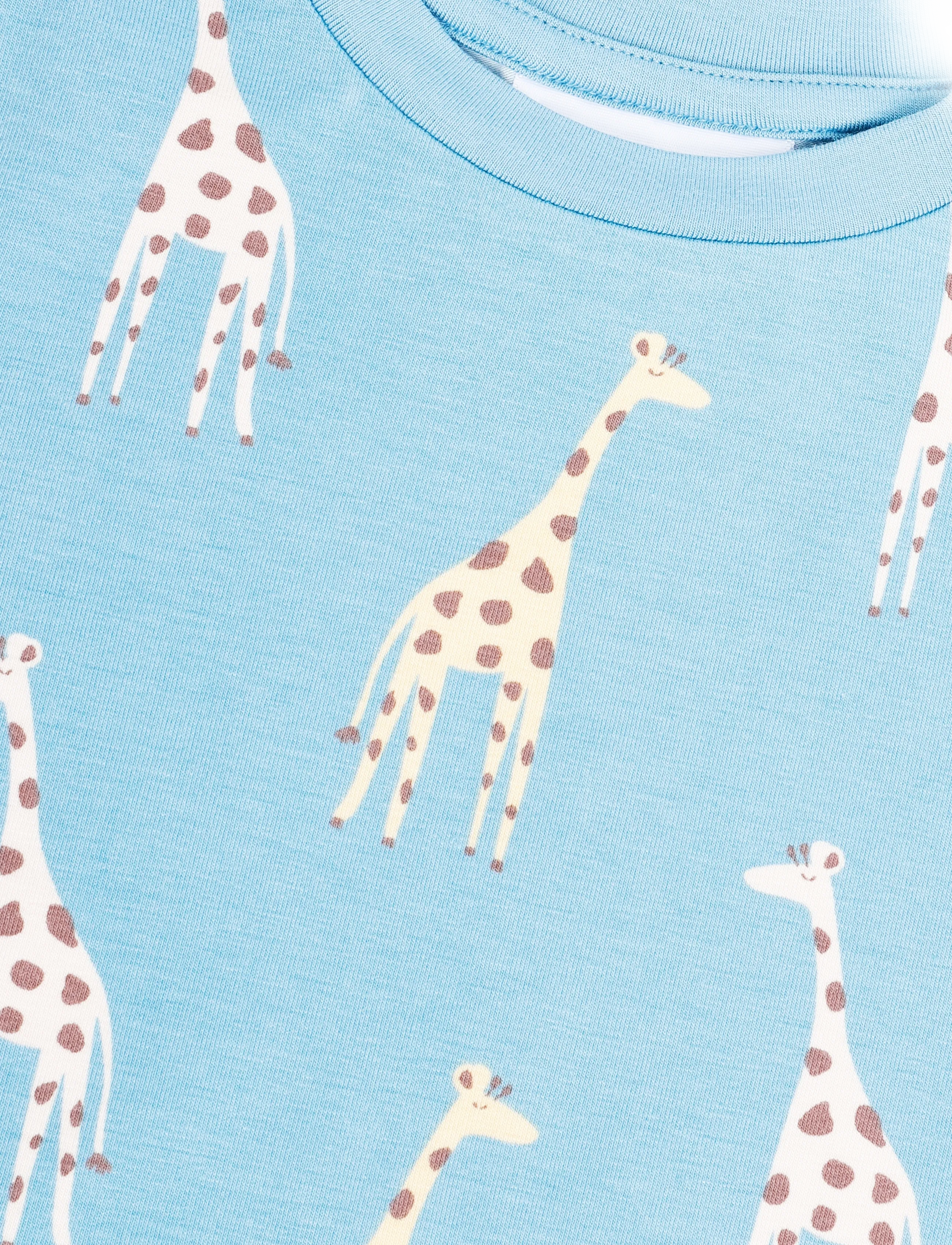 Geggamoja - Bamboo T-shirt - kurzärmelige - blue giraffe - 2