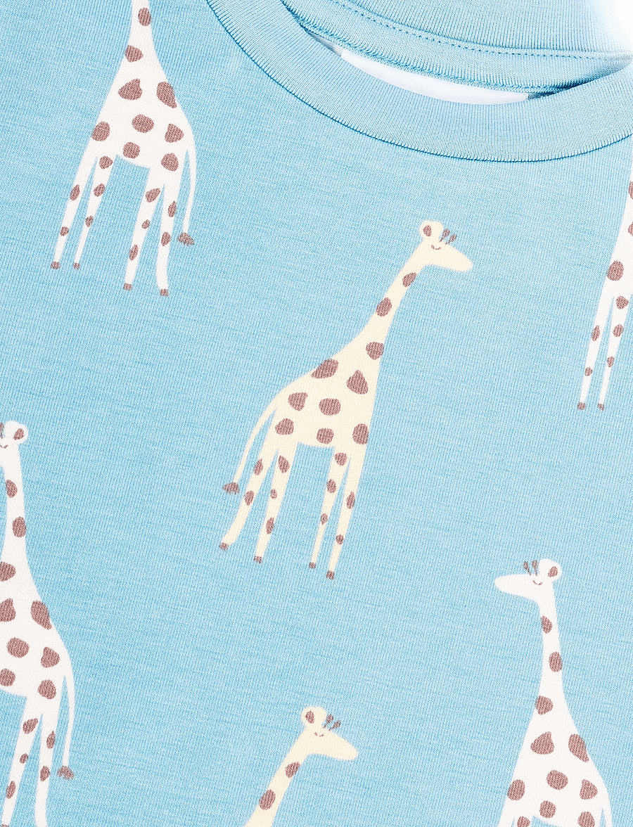 Geggamoja - Bamboo T-shirt - kurzärmelige - blue giraffe - 2