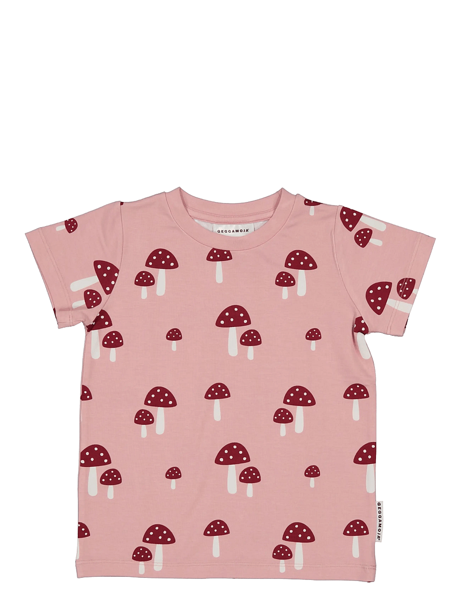 Geggamoja - Bamboo T-shirt - kurzärmelige - pink mushroom - 0