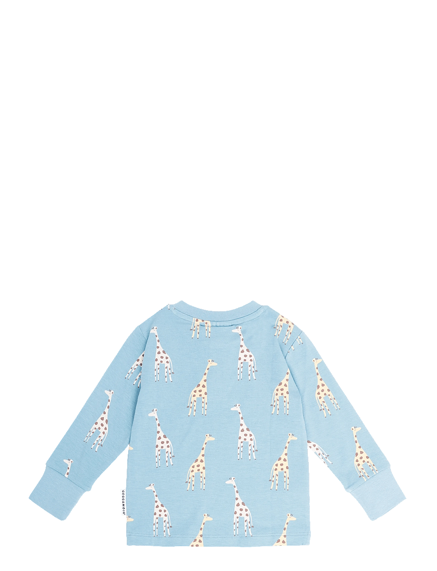 Geggamoja - Bamboo Grandpa Sweater - langärmelig - blue giraffe - 1