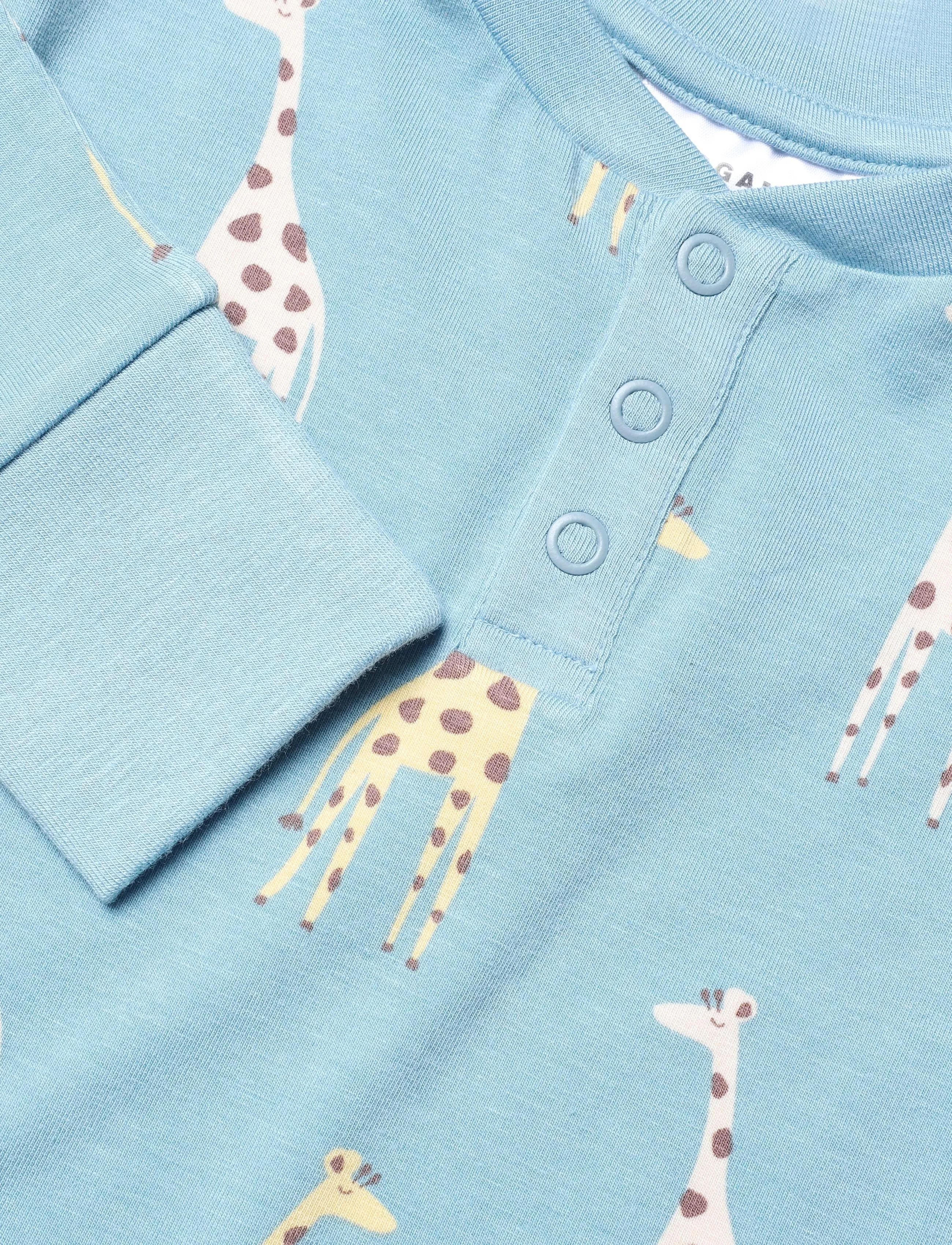 Geggamoja - Bamboo Grandpa Sweater - langärmelig - blue giraffe - 2