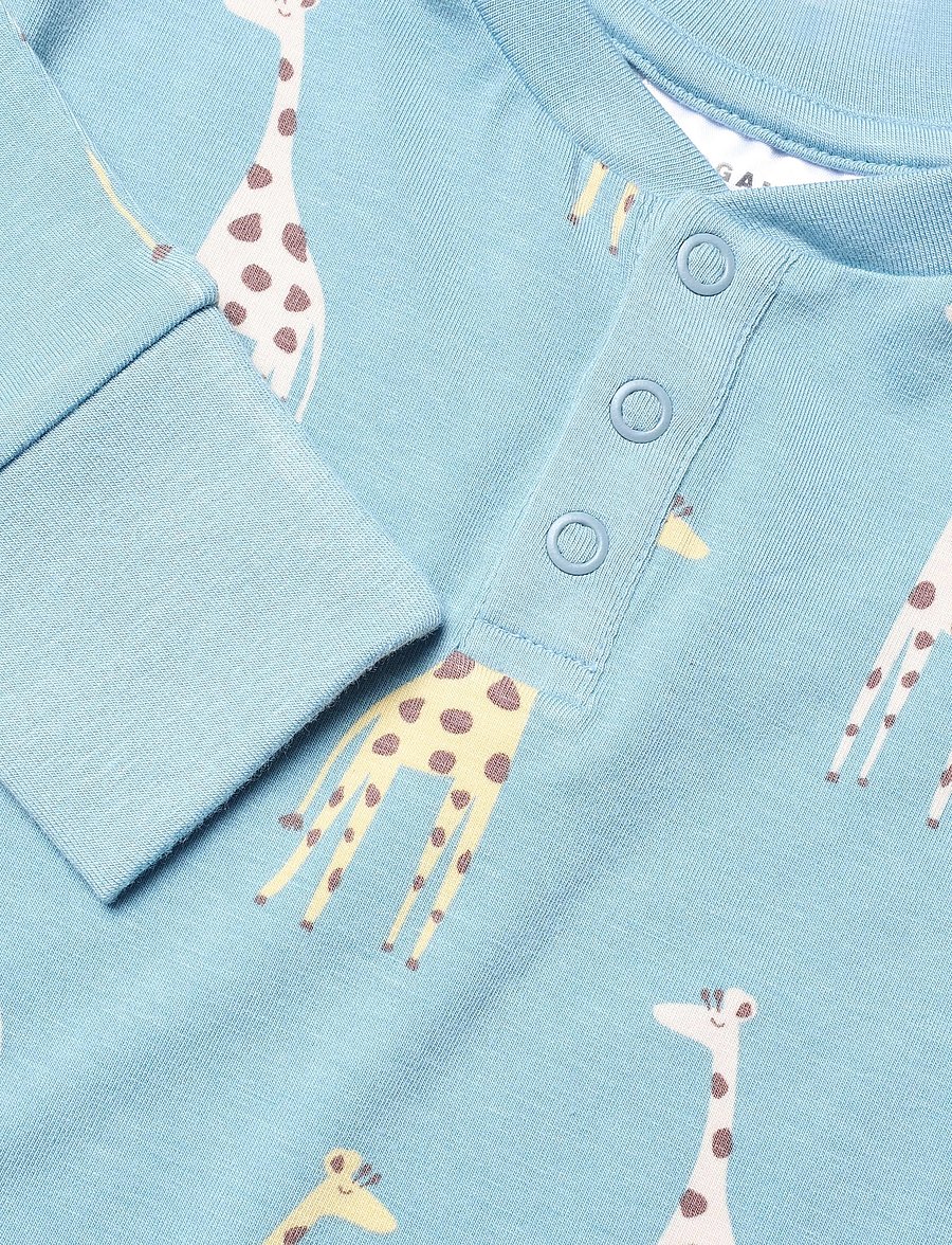 Geggamoja - Bamboo Grandpa Sweater - langärmelig - blue giraffe - 2