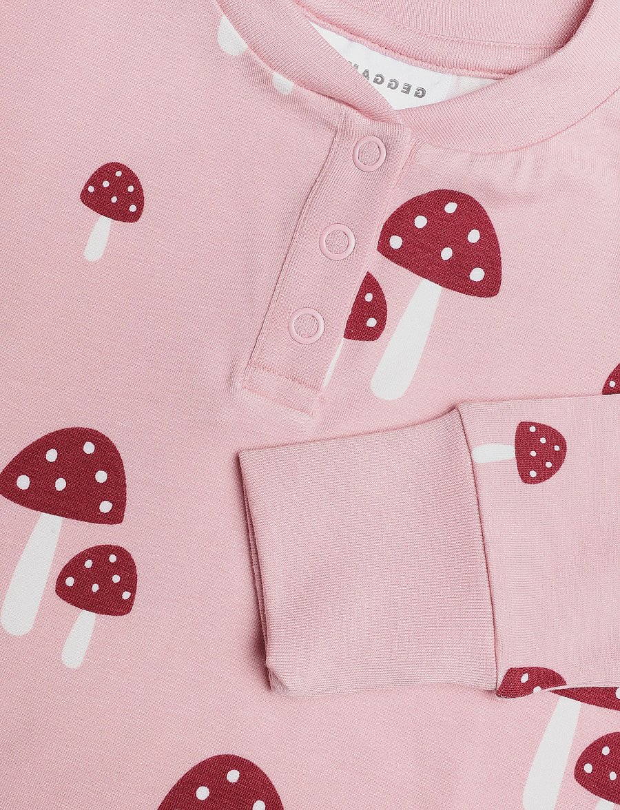 Geggamoja - Bamboo Grandpa Sweater - langærmede t-shirts - pink mushroom - 2