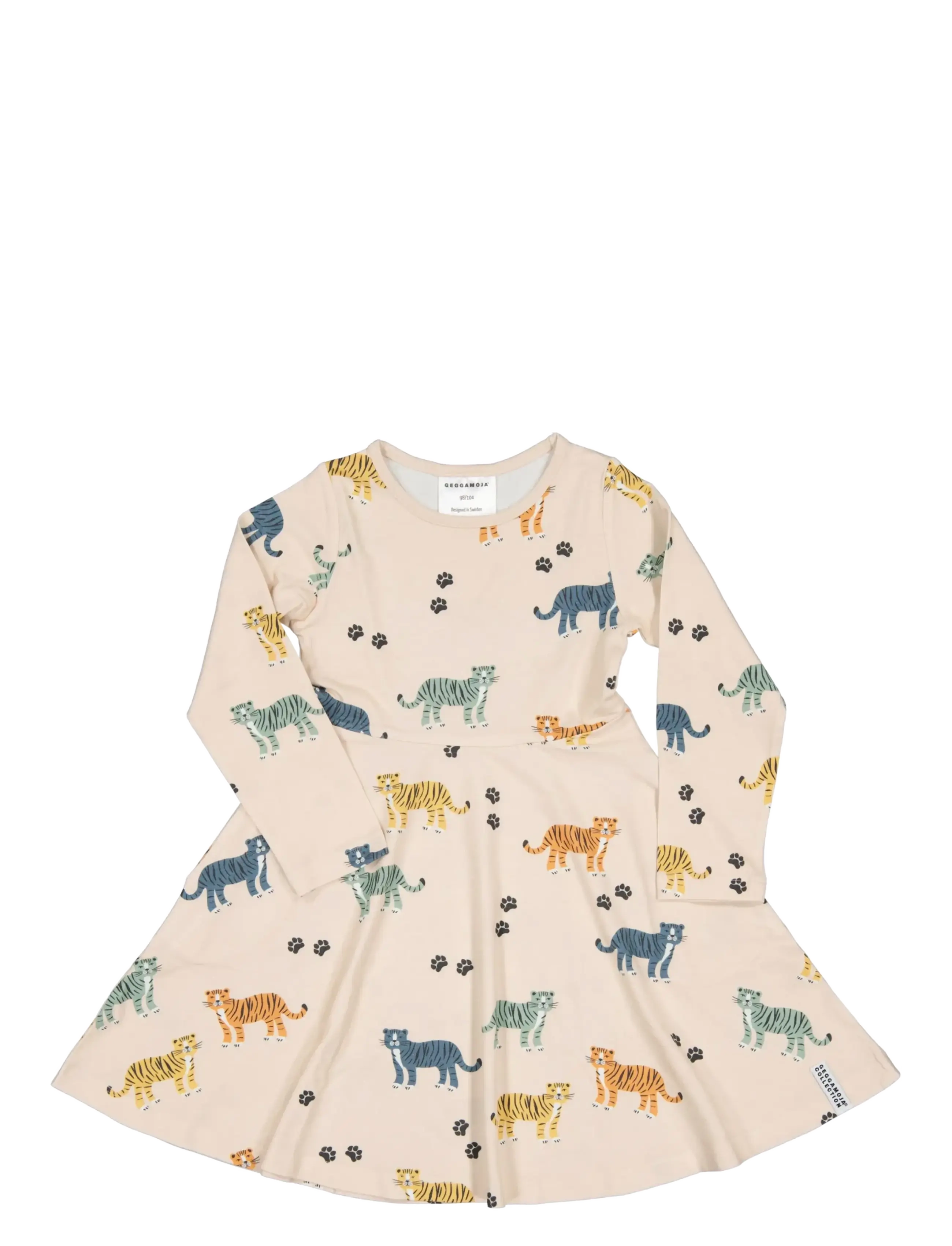 Geggamoja Bamboo Flared Dress - Dresses & skirts - BEIGE TIGER / beige
