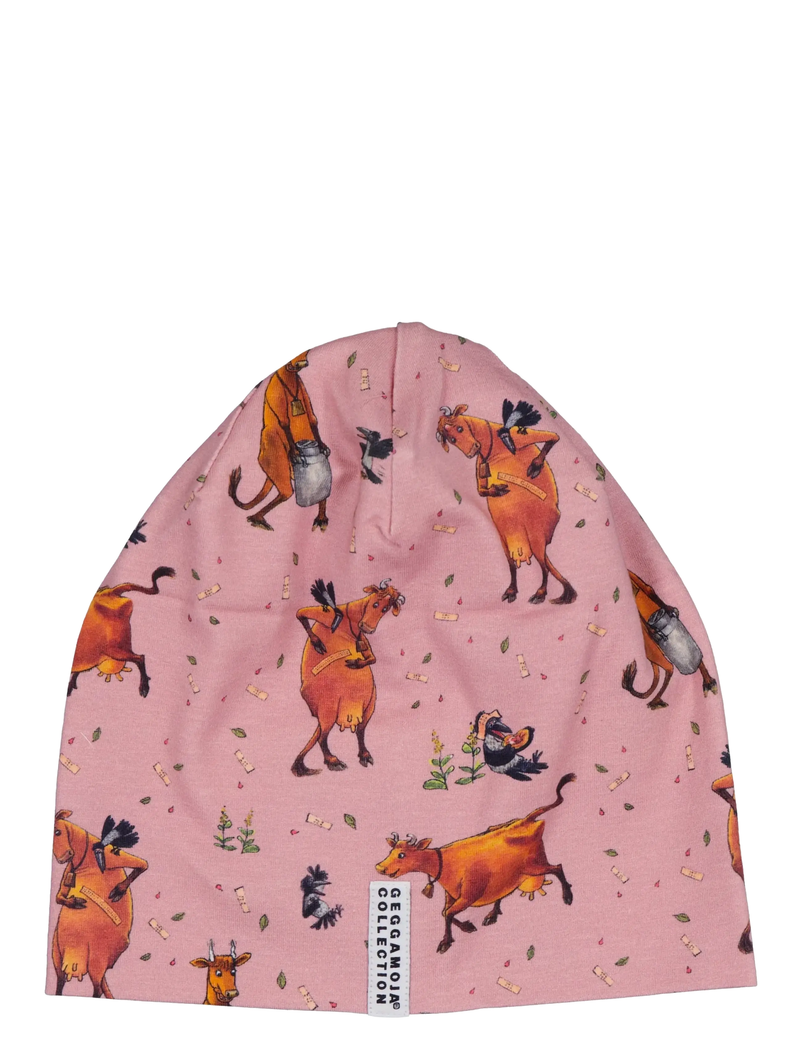 Geggamoja Mamma Mu Beanie, Kinder, Mamma Mu Gemusterte Mütze, Rosa, Gr.44/46