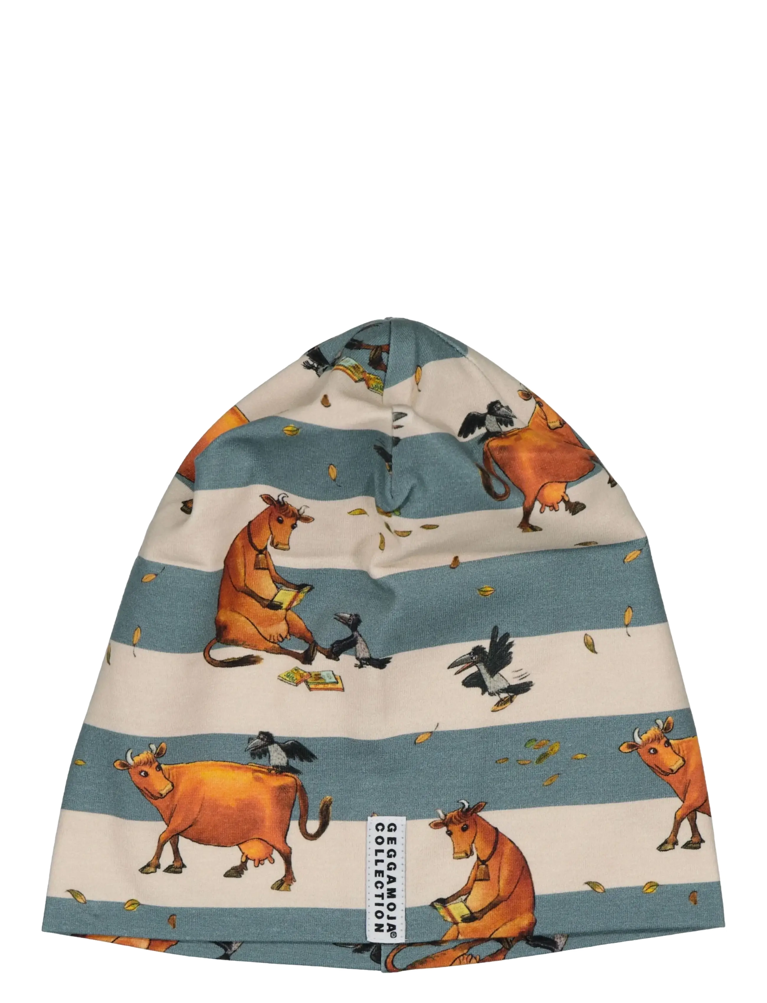 Geggamoja Mamma Mu Beanie, Kinder, Mamma Mu Gemusterte Mütze, Blau, Gr.44/46