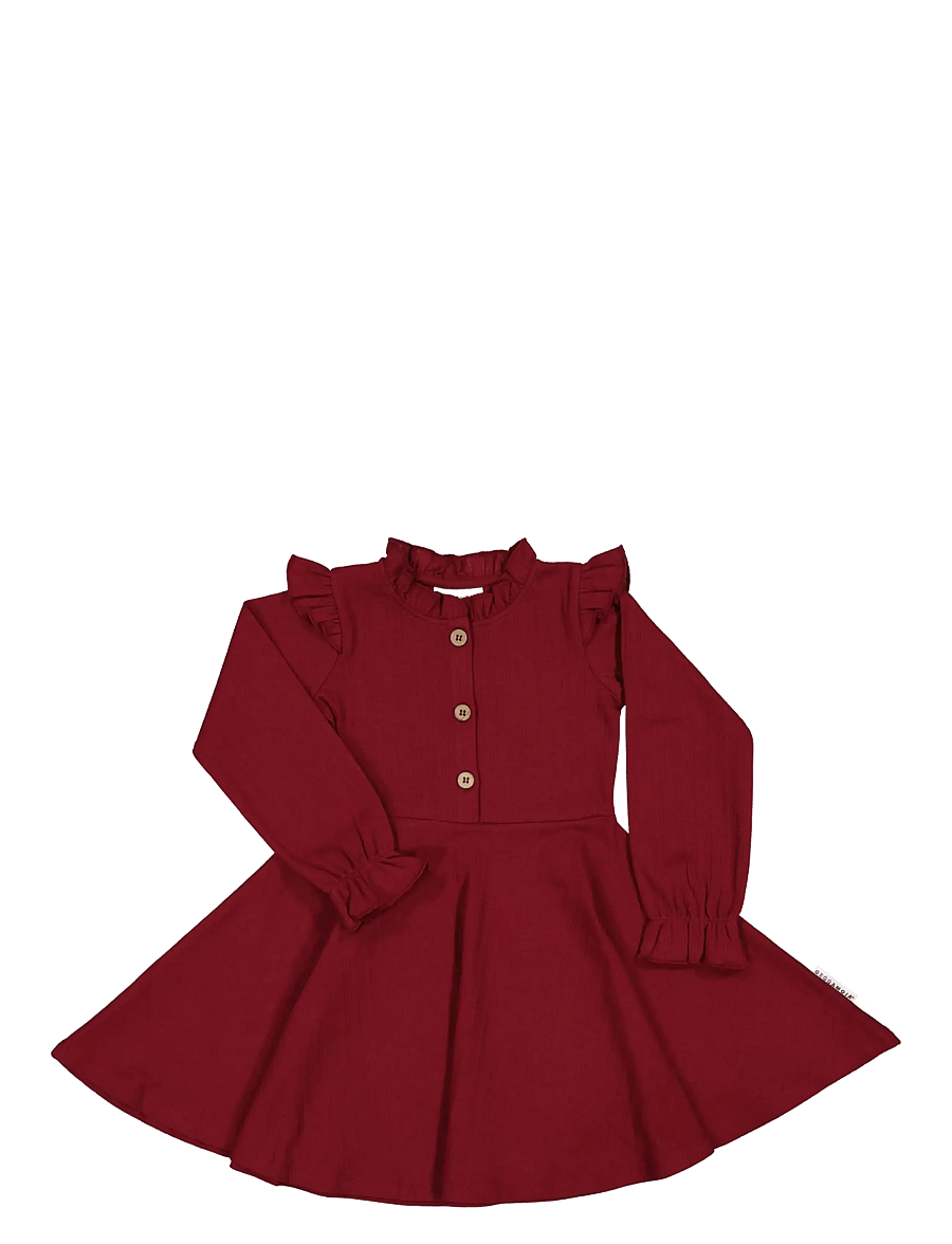 Geggamoja - Flounce Collar Dress - burgundy red - 0
