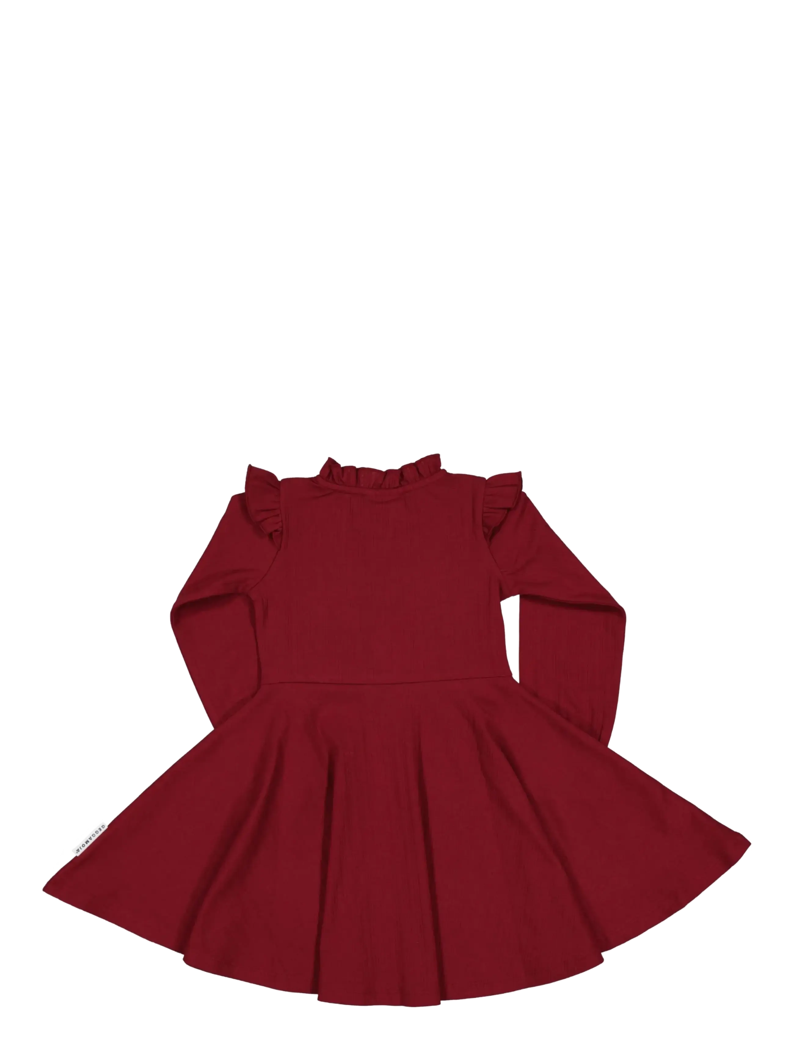 Geggamoja - Flounce Collar Dress - burgundy red - 1