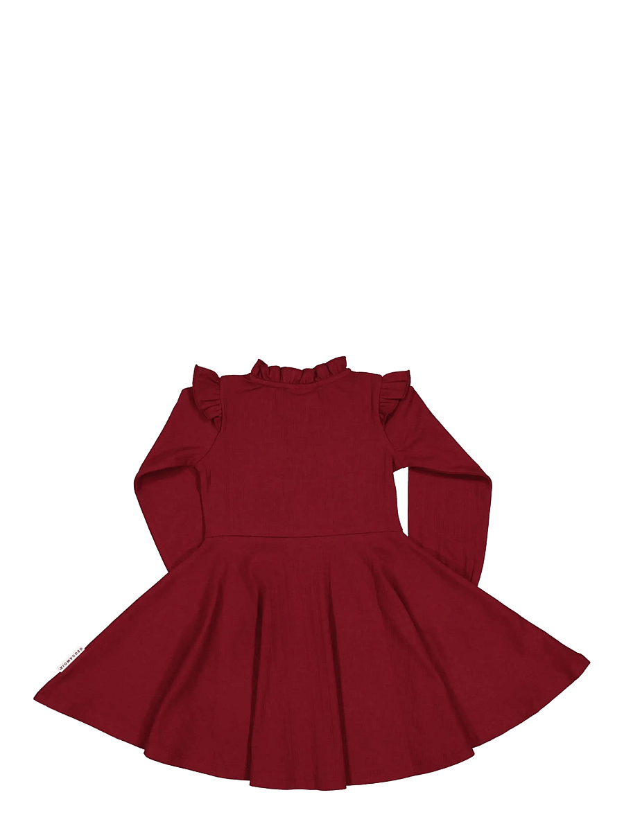 Geggamoja - Flounce Collar Dress - burgundy red - 1