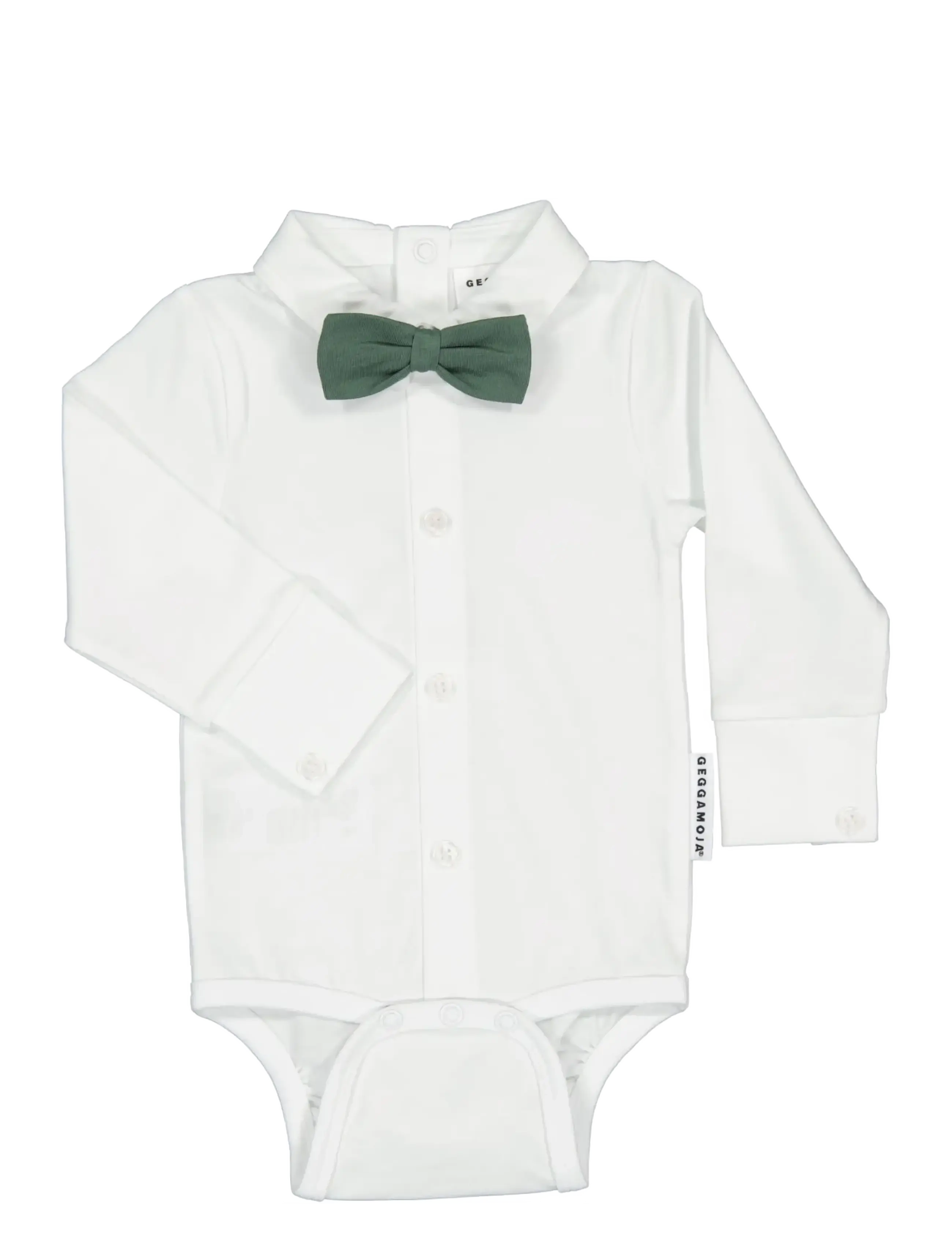 Geggamoja Body Bow - Bodies - WHITE / MOSSGREEN / white