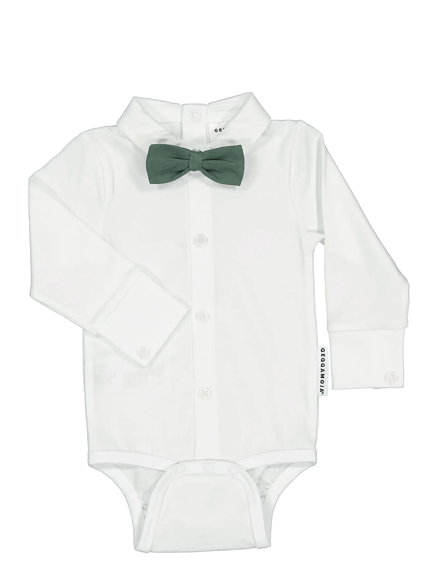 Geggamoja - Body Bow - white / mossgreen - 0