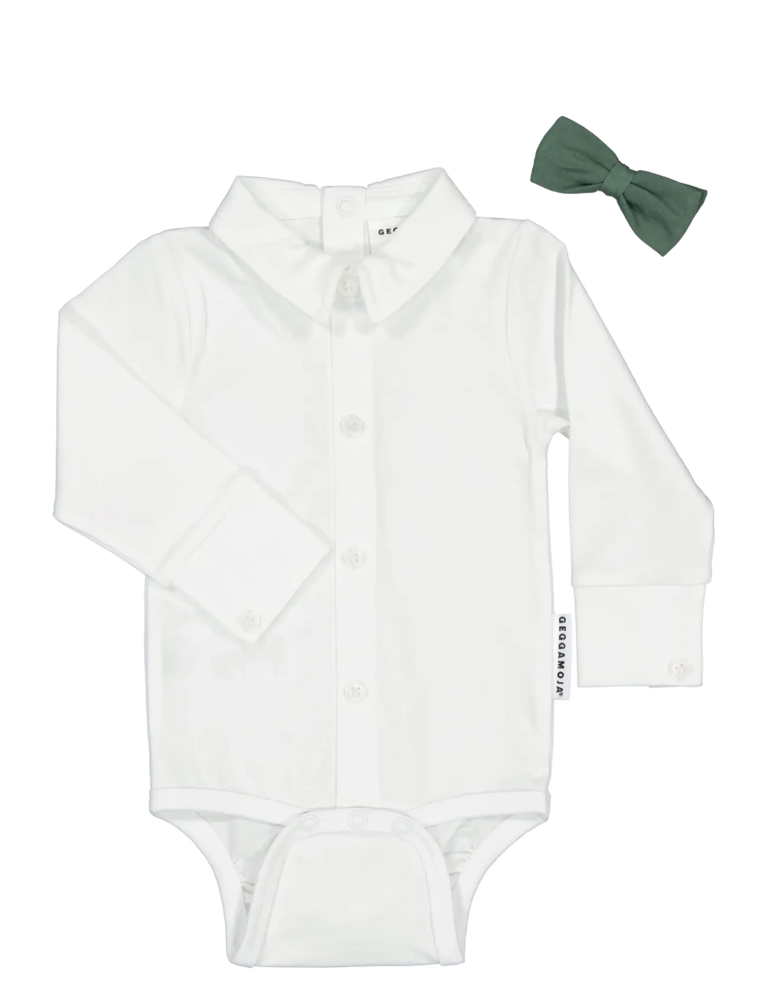 Geggamoja - Body Bow - white / mossgreen - 2