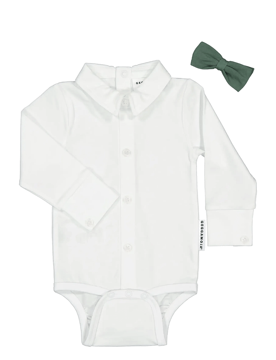 Geggamoja - Body Bow - white / mossgreen - 2