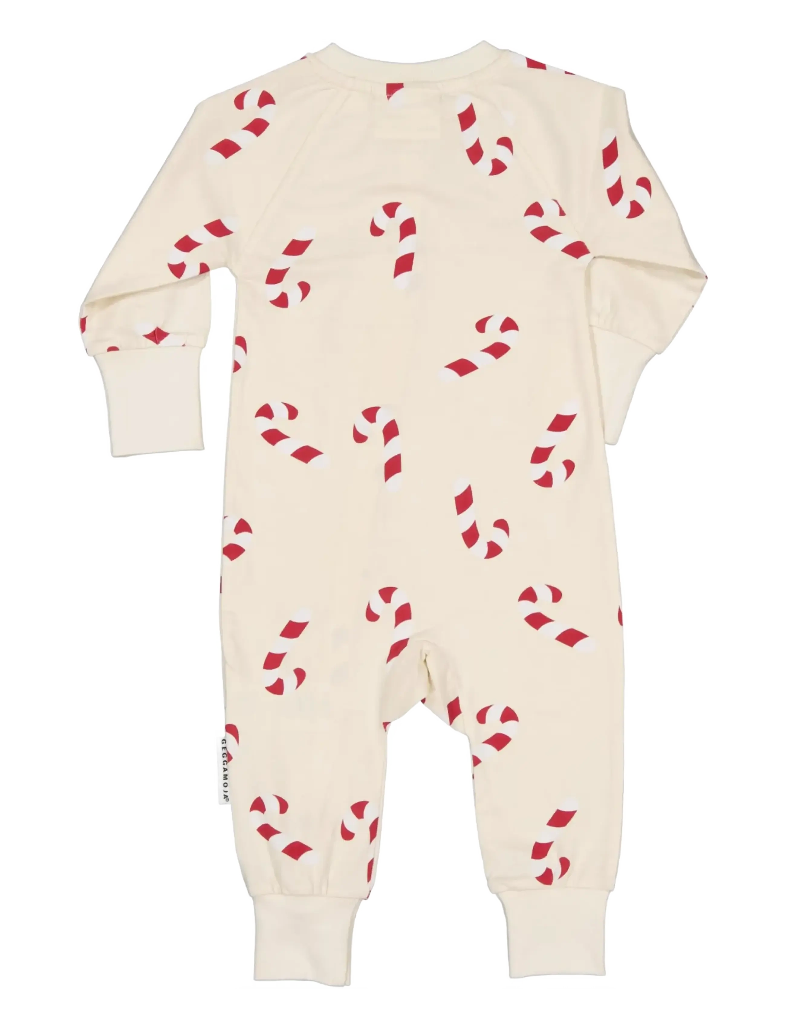 Geggamoja - Pyjamas Two Way Zipper - natdragter - beige candycane - 1