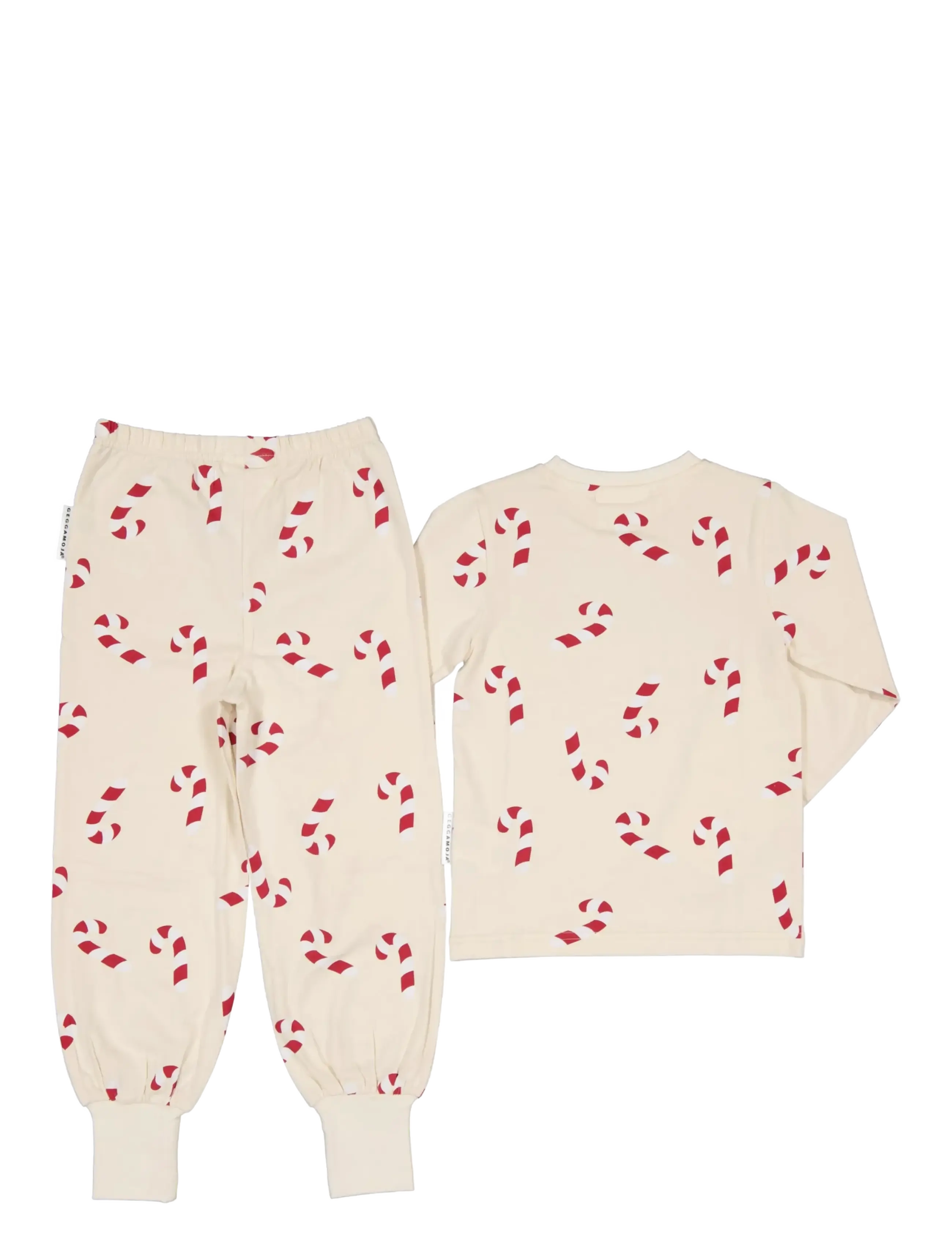 Geggamoja - Two Piece Pyjamas - pyjamassæt - beige candycane - 1