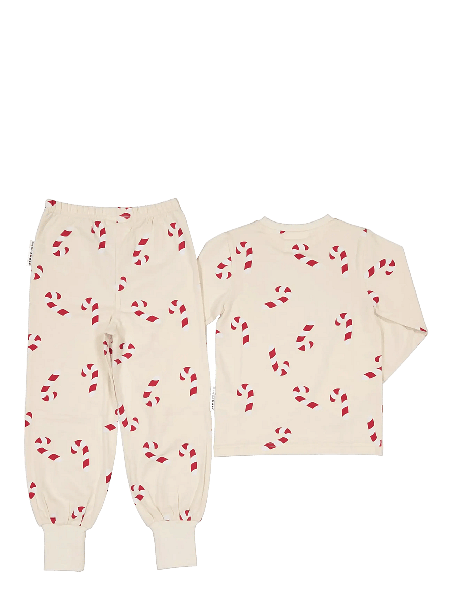 Geggamoja - Two Piece Pyjamas - pyjamassæt - beige candycane - 1