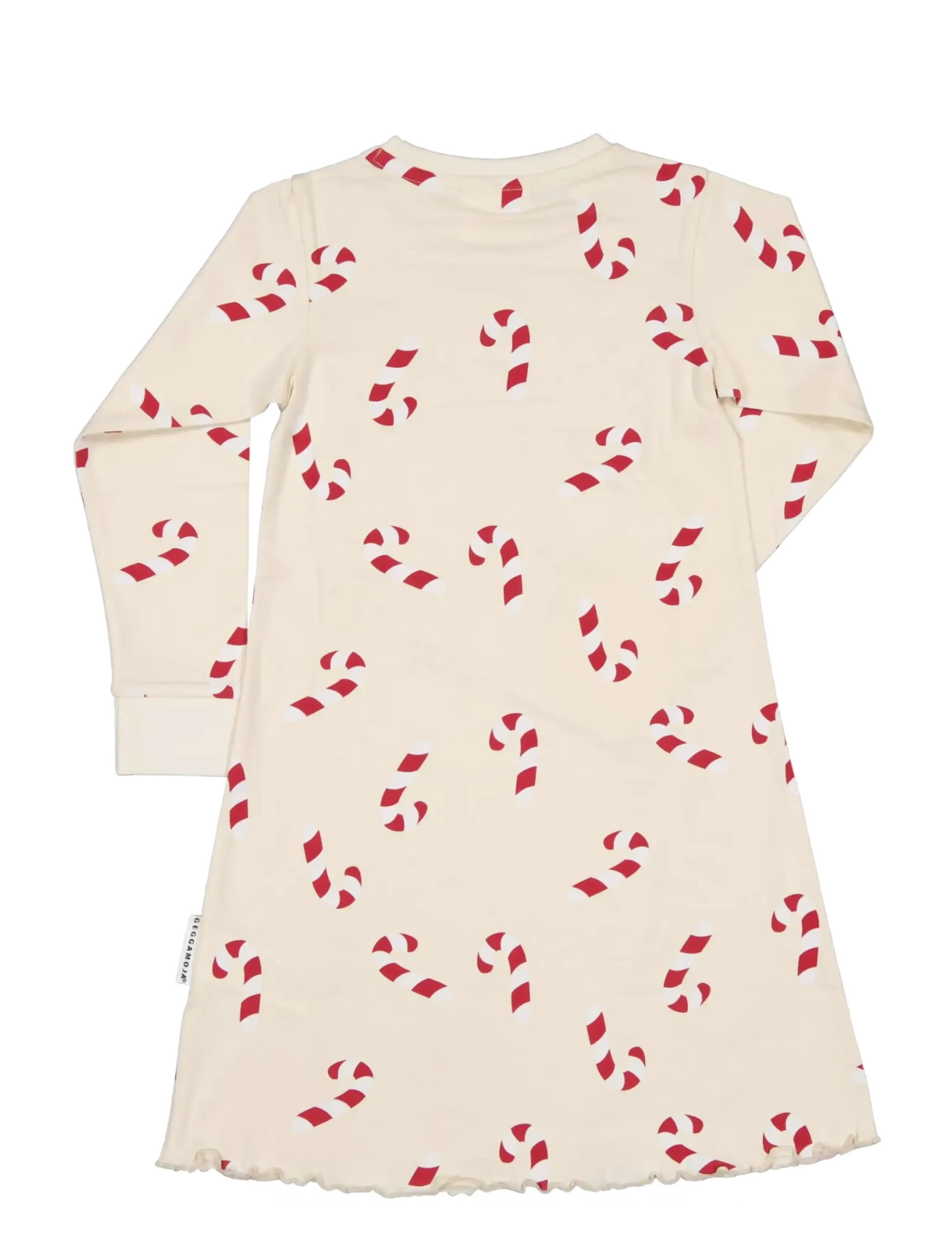 Geggamoja - Nattlinne - natdragter - beige candycane - 1