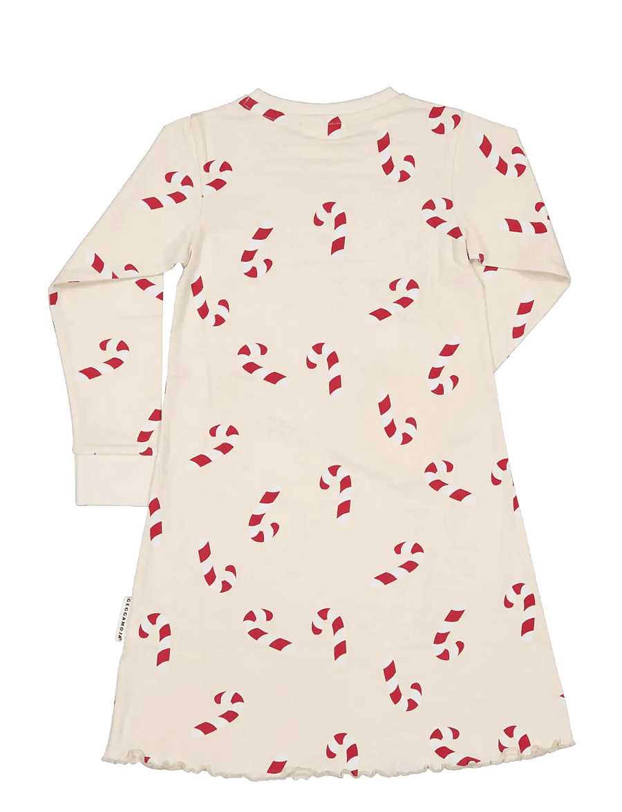 Geggamoja - Nattlinne - natdragter - beige candycane - 1
