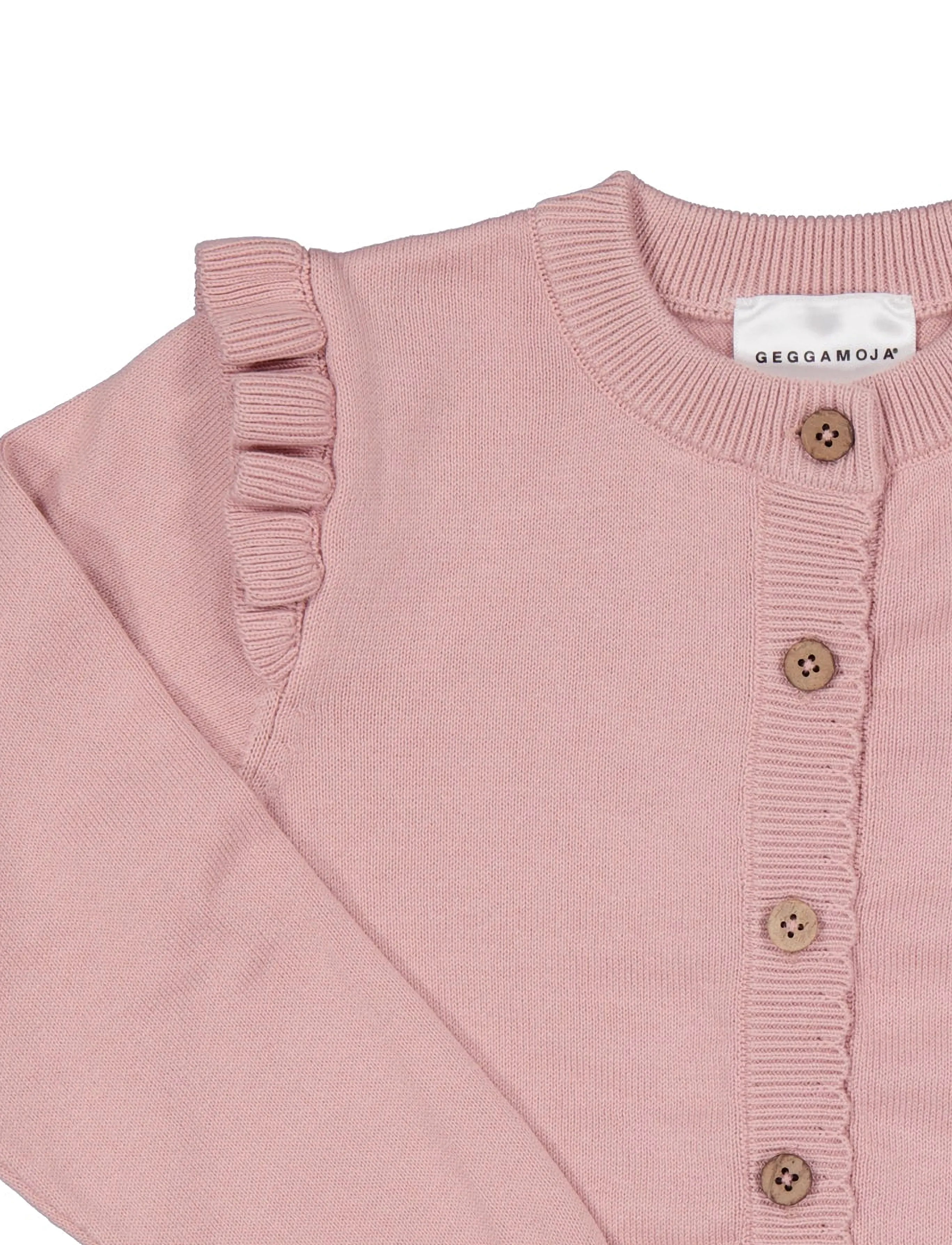 Geggamoja - Flounce Cardigan - old pink - 2