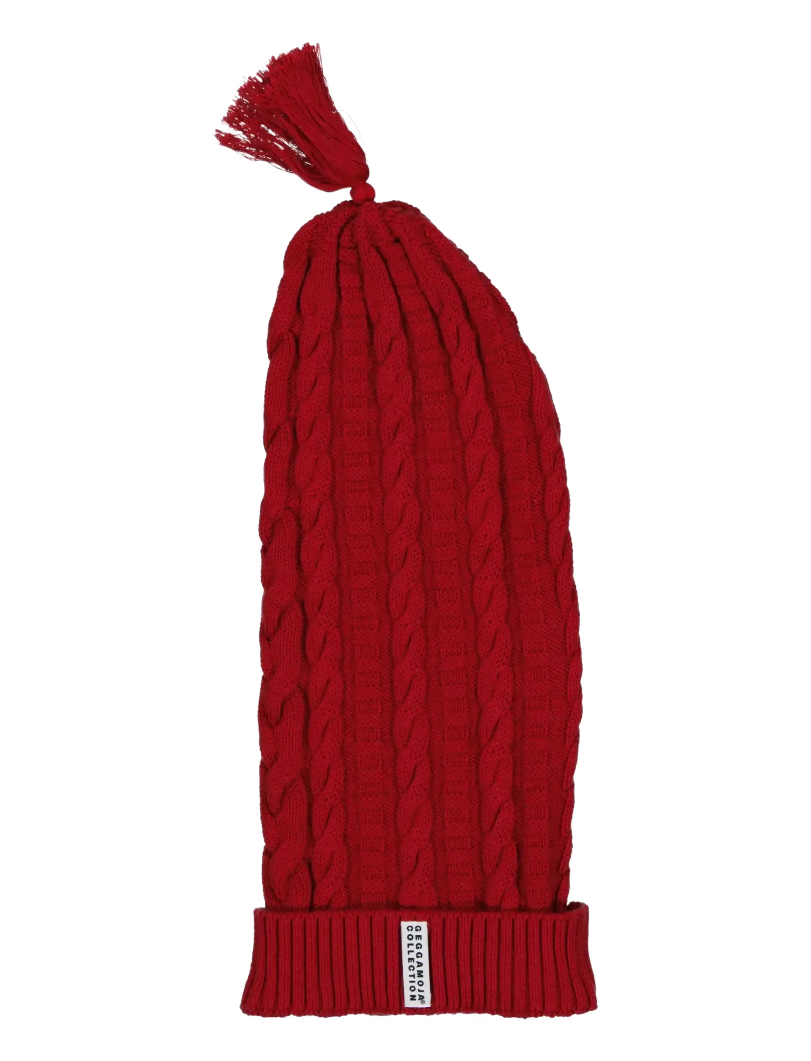 Geggamoja Knitted Christmas Hat - Aksessuaarid - BURGUNDY RED / burgundy