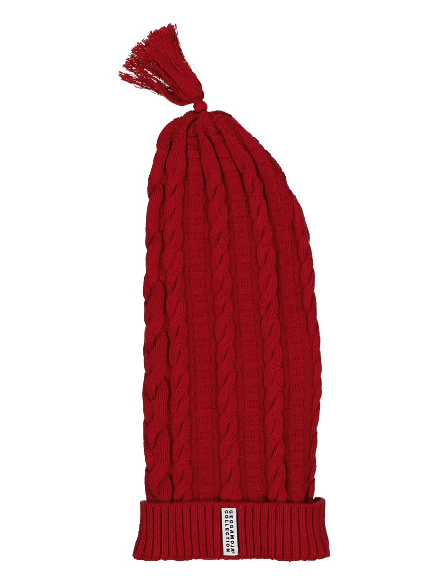 Geggamoja - Knitted Christmas Hat - burgundy red - 0
