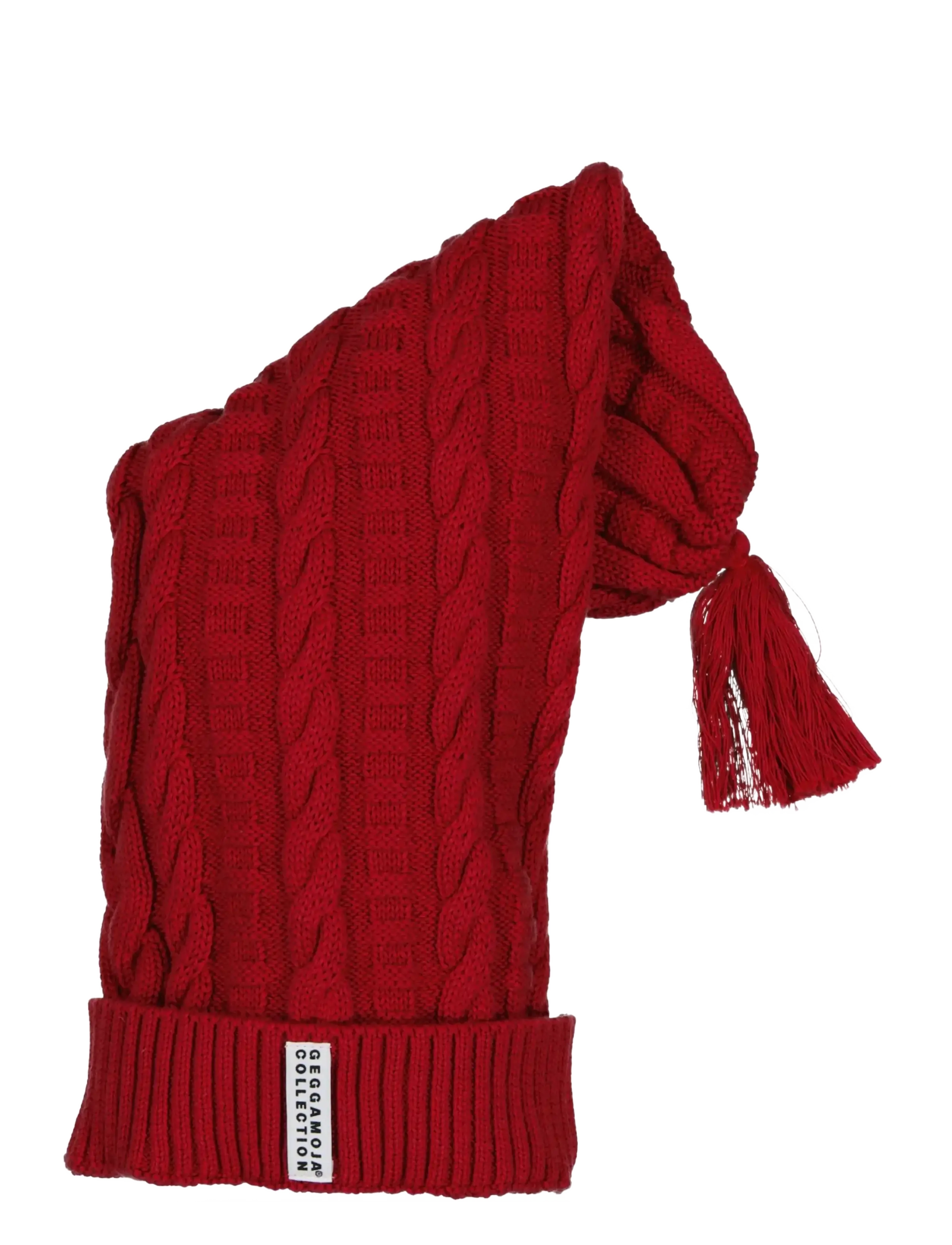 Geggamoja - Knitted Christmas Hat - burgundy red - 1