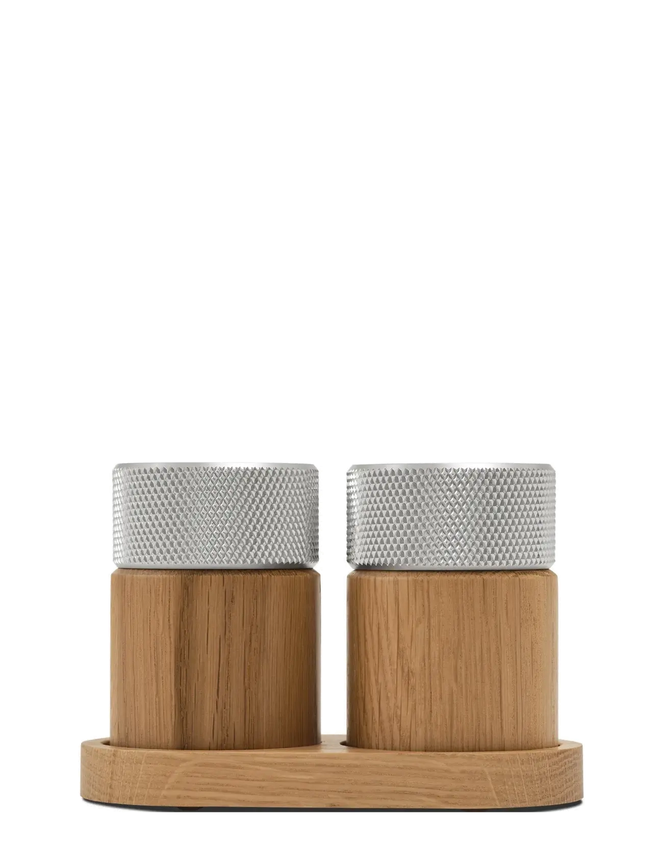 Gejst Sina Salt And Pepper Mill Oak/ Steel, Salt- og peberbøsse, Sølv, Str: Ø6X9