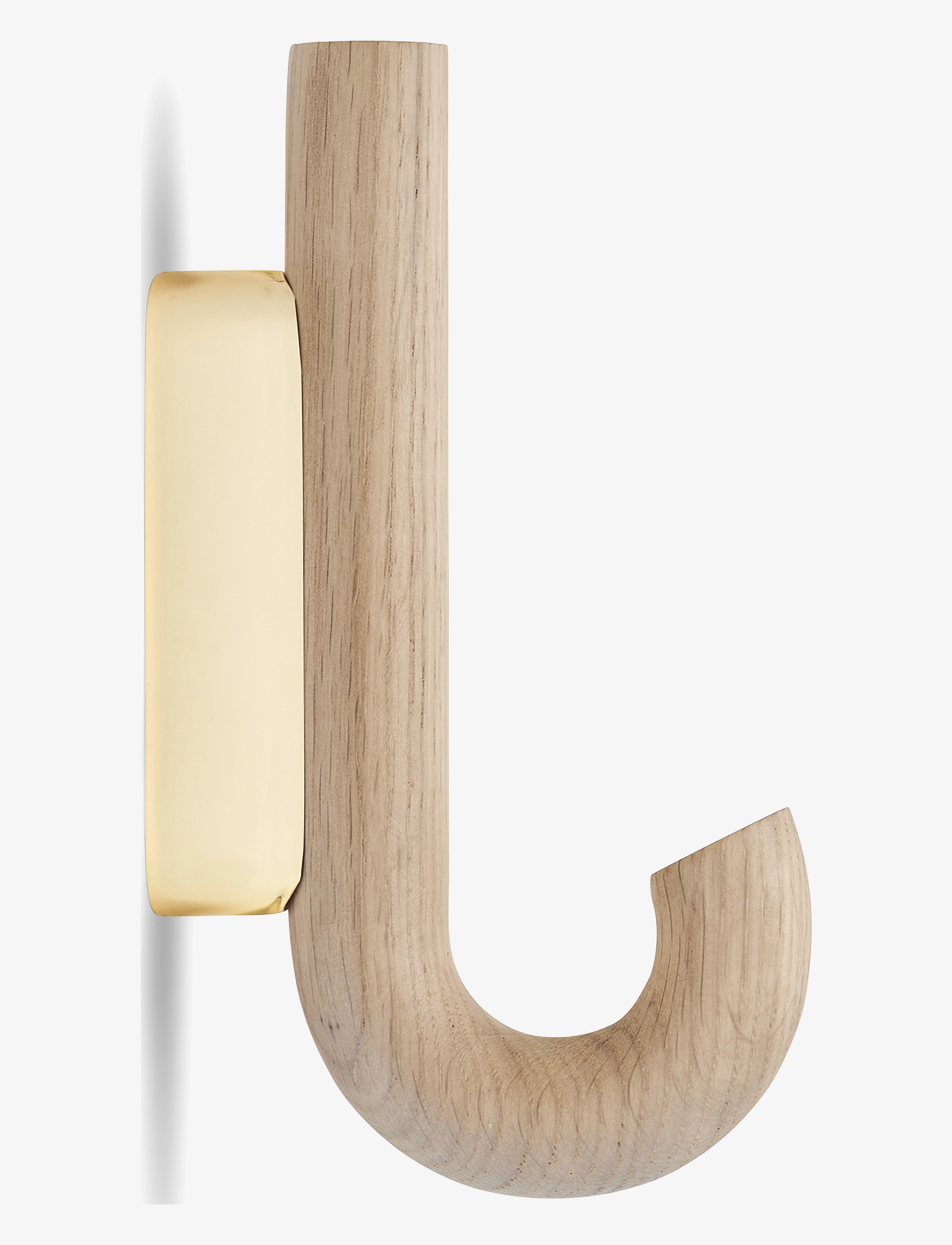 Gejst Hook Hanger Mini Oak/Brass, Krog, Brun, Str: H:13.3CM