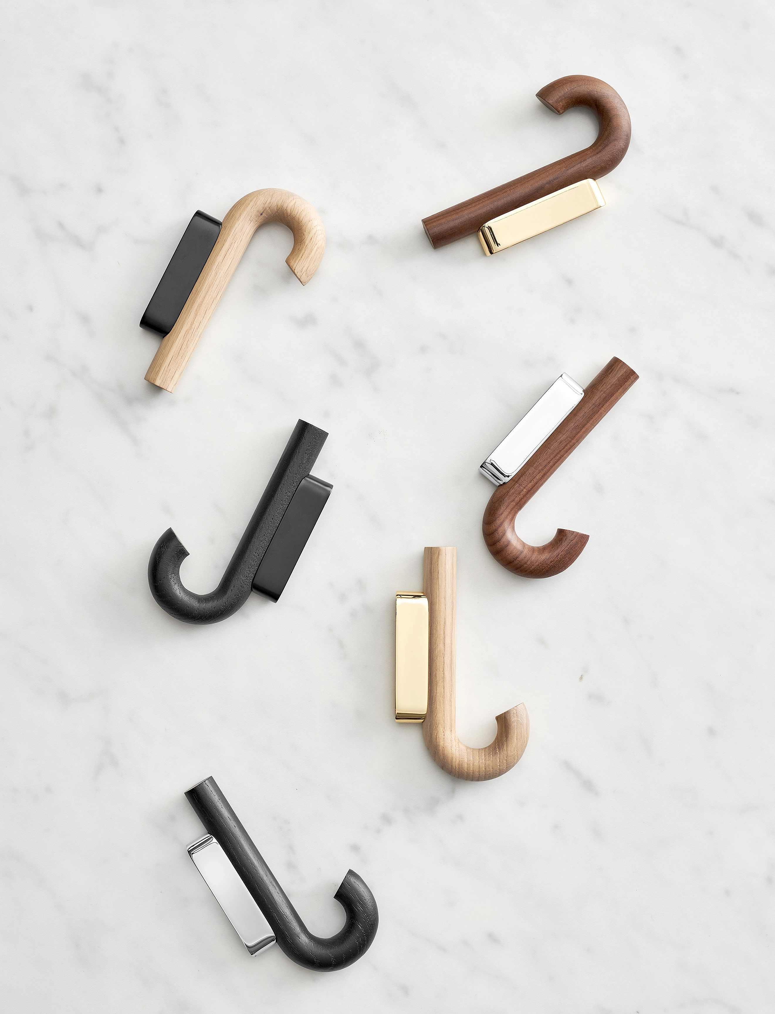 Gejst - Hook hanger mini oak/brass - haken - oak brass - 3
